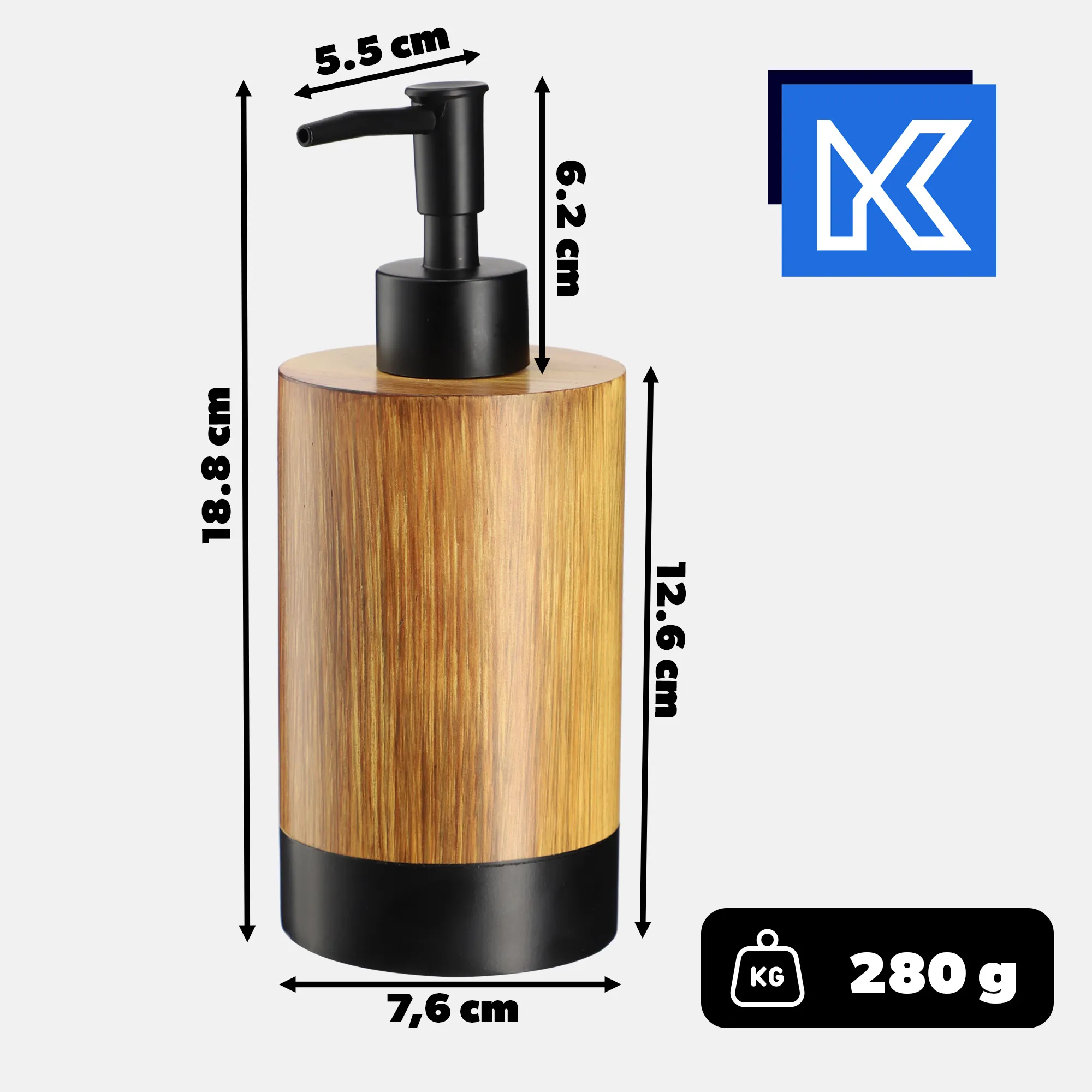 Laon muilo dozatorius 350 ml, rudas