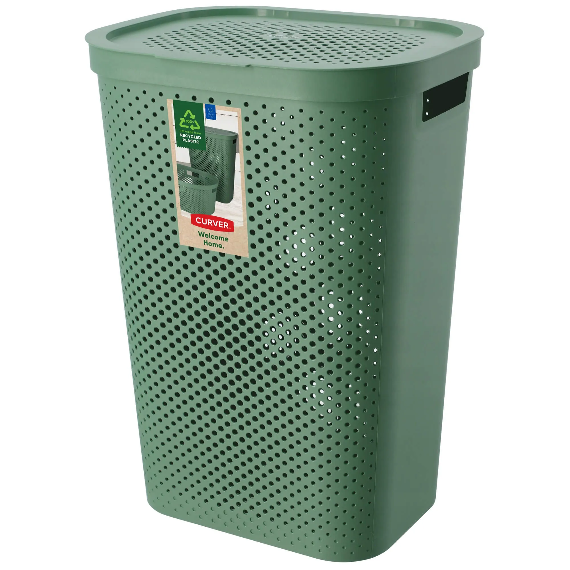 Curver Infinity 60 l dangčių krepšeliai, įvairių spalvų, 3 vnt., juodos, žalios, pilkos spalvos