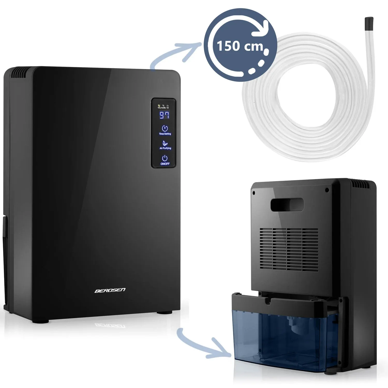 Berdsen BR-22A juodas oro sausintuvas - drėgmės sugėriklis - nuotrauka 1