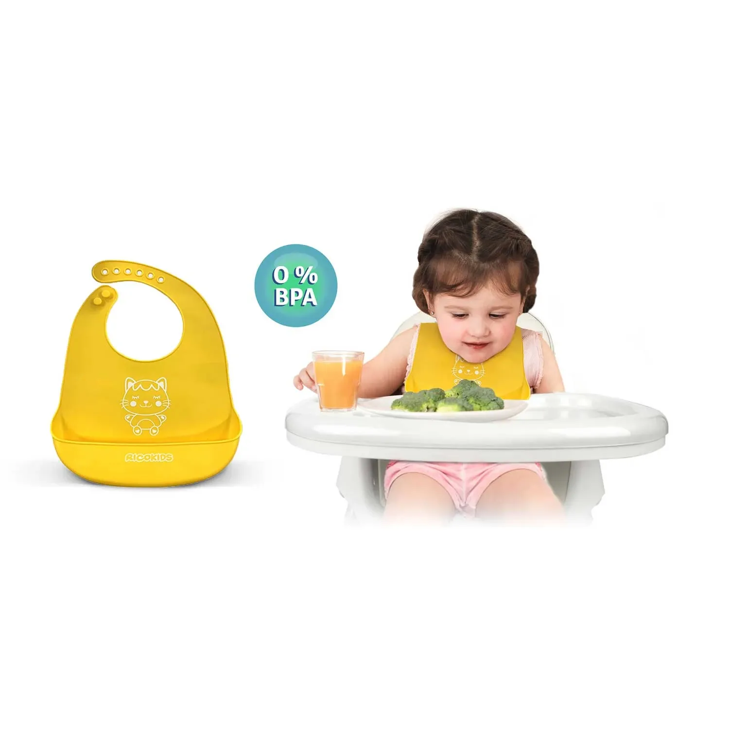 Milo Ricokids maitinimo kėdutė su staliuku ir seilinuku, pilka - nuotrauka 1