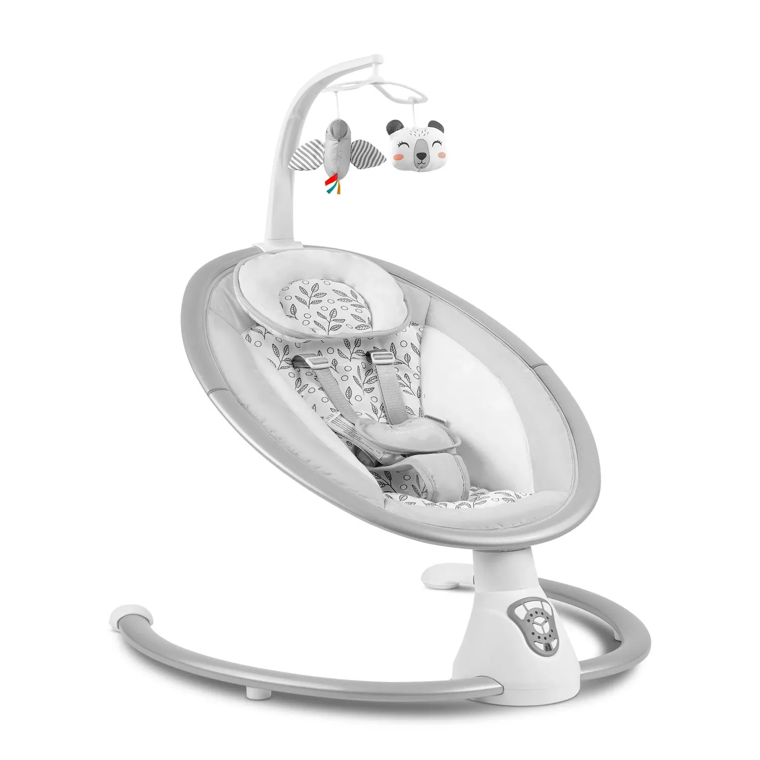 Daugiafunkcinė supamoji kėdė su automatiniu supamuoju mechanizmu, balta ir pilka Ricokids 705000 - nuotrauka 1