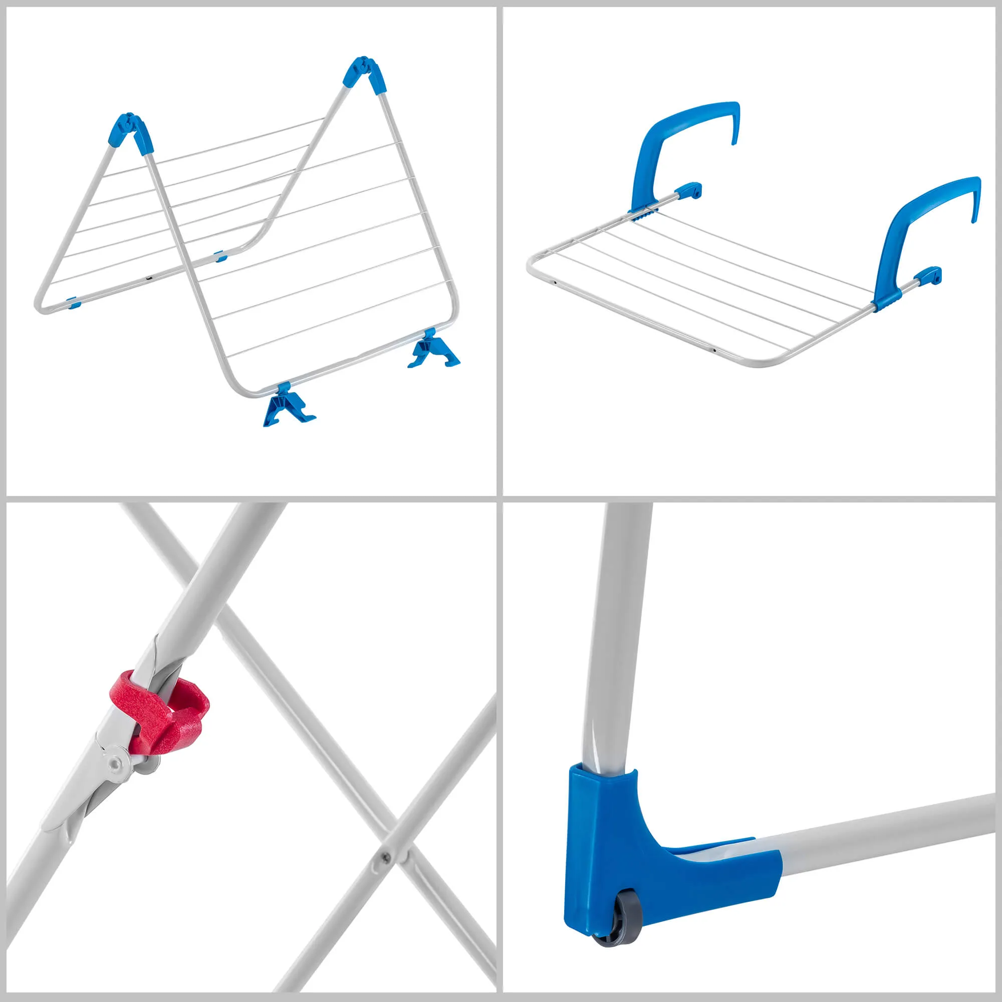 Sava 3 viename pastatoma drabužių džiovyklė, 168 cm, mėlyna