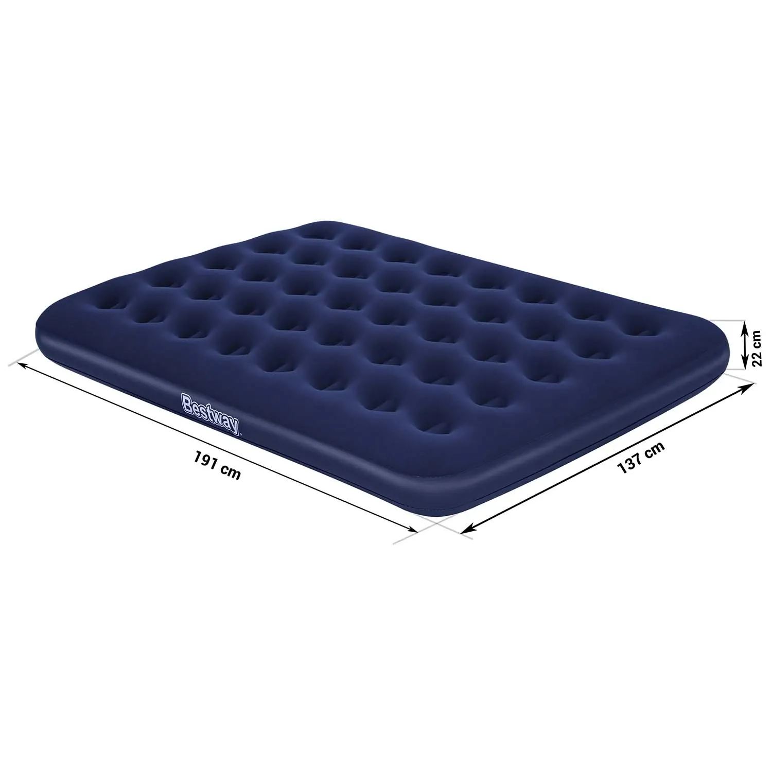 Pripučiamas čiužinys 191x132x22 cm su stūmokliniu pompa Bestway 67002 - nuotrauka 1