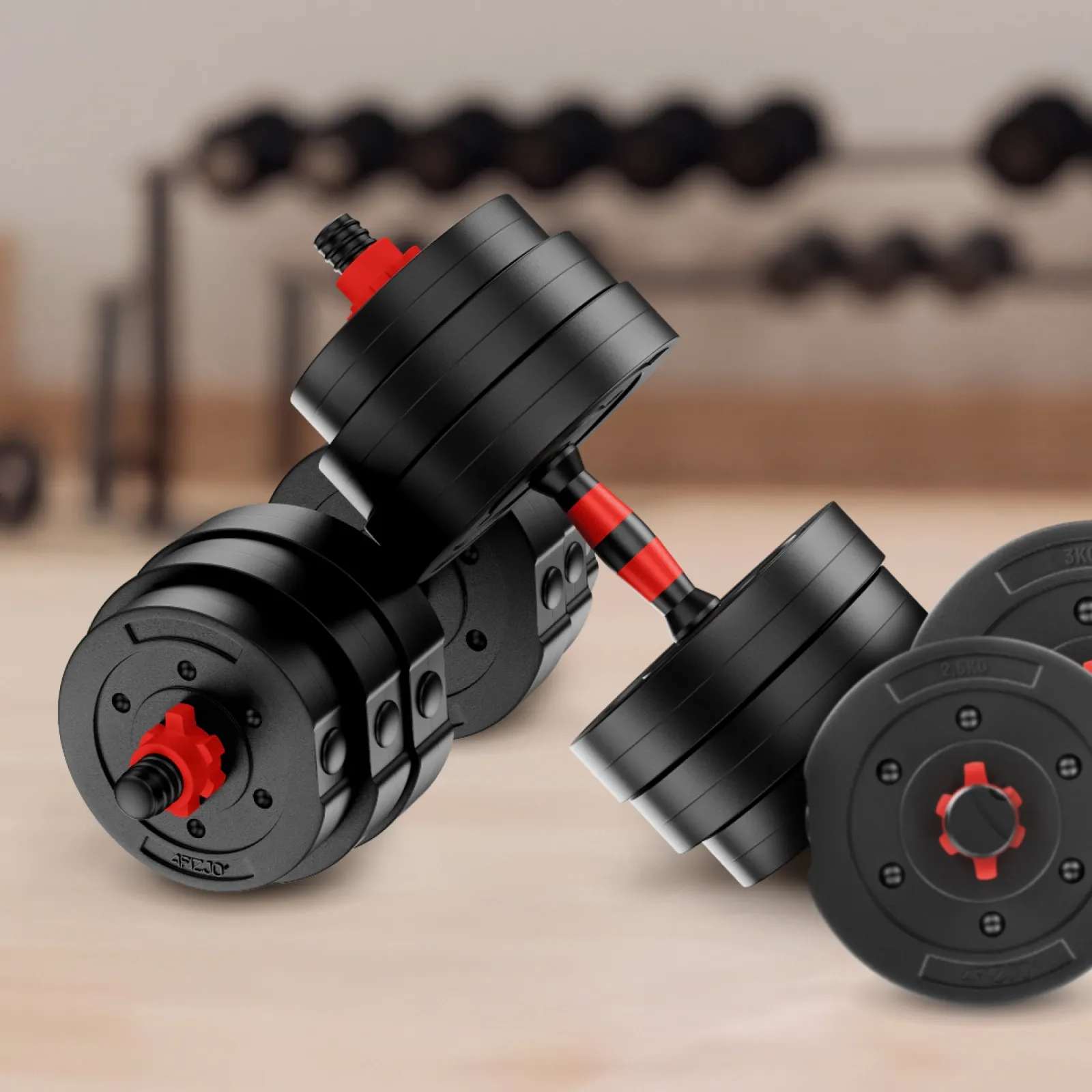 Bituminiai reguliuojamo svorio hanteliai 2 x 20 kg