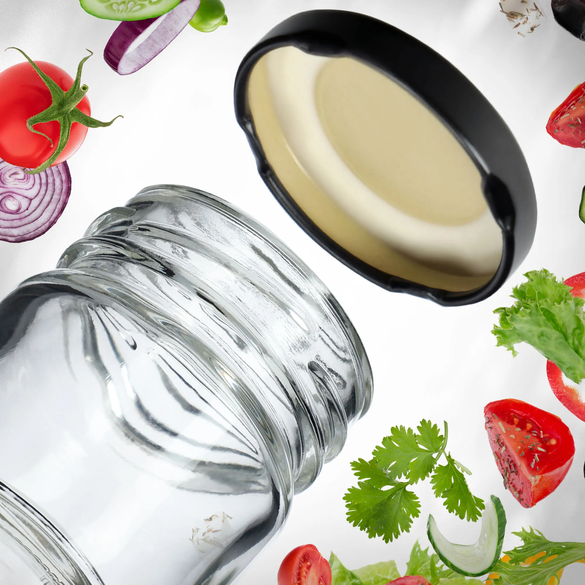 Dangteliai stiklainiams ir buteliams, 10 vnt., 48 cm skersmens, juodi