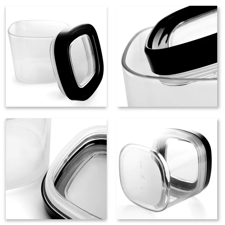 Duna kvadratinis indas 600 ml, juodas