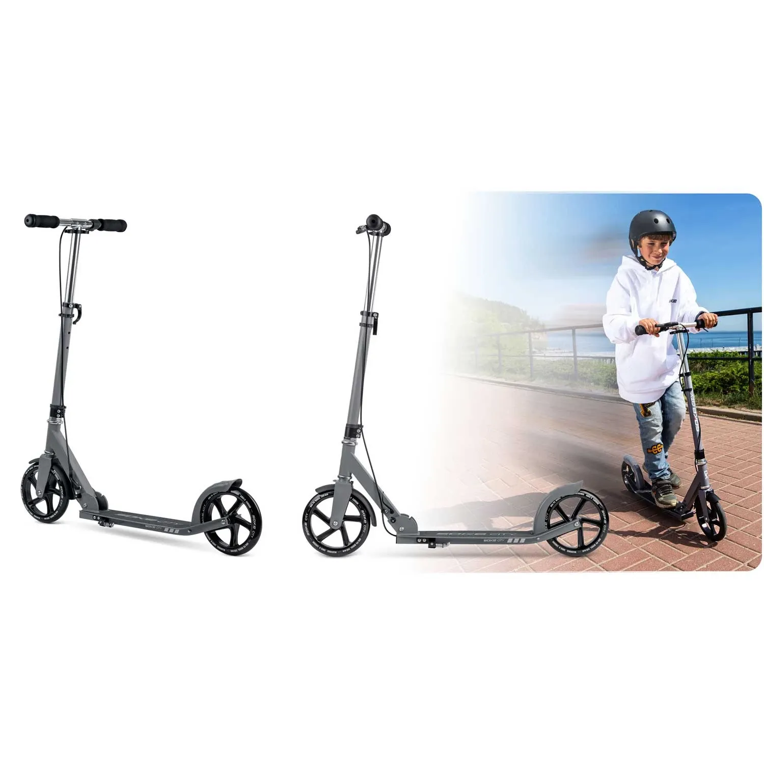 Soke City pilkas paspirtukas - nuotrauka 1