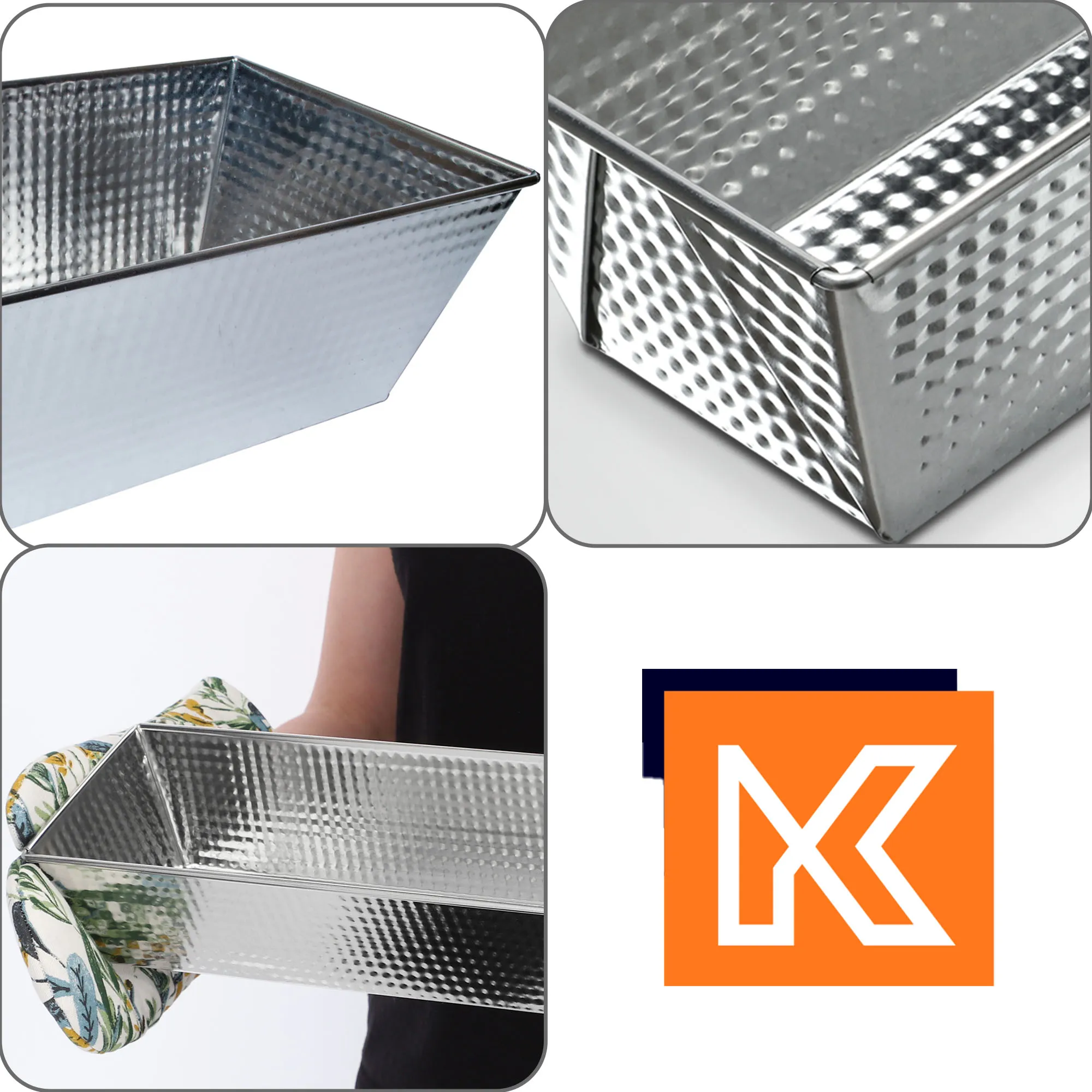 Vokinių kepimo formų rinkinys 25 + 30 + 35 cm, sidabrinės spalvos