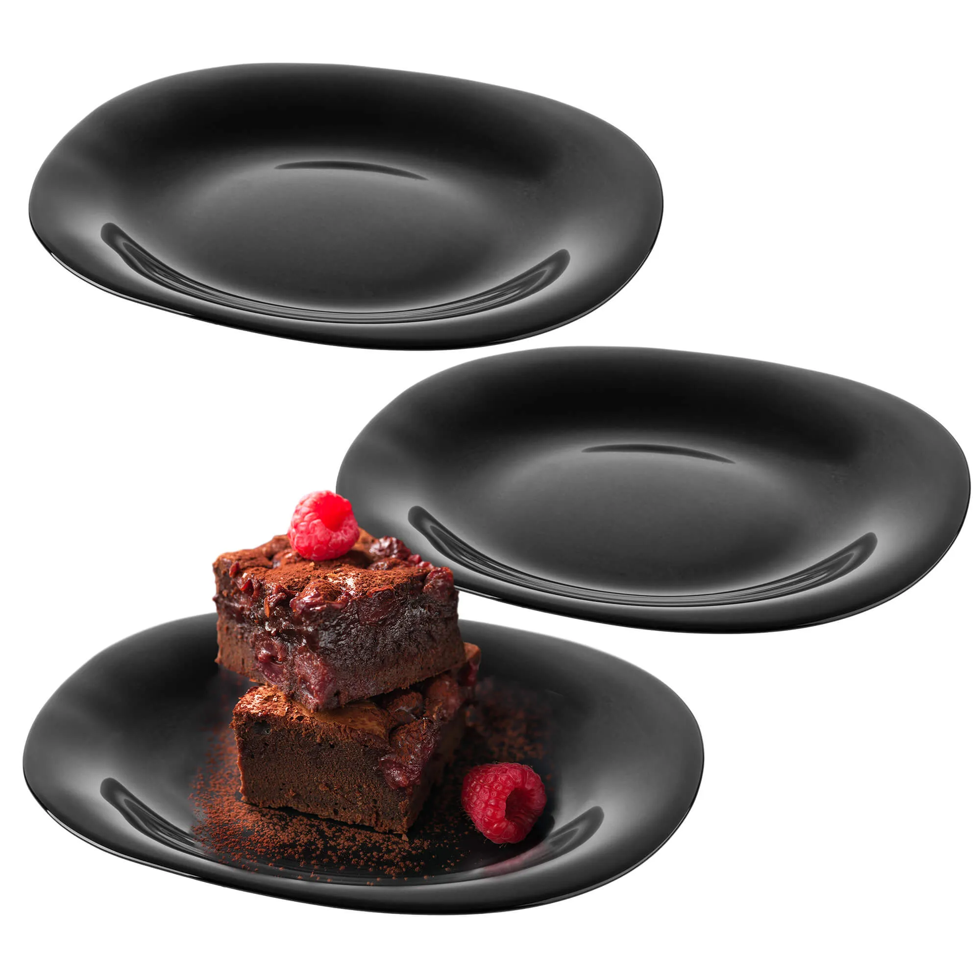 Vetriolo desertinės lėkštės 21 cm, juodos, 3 vnt.