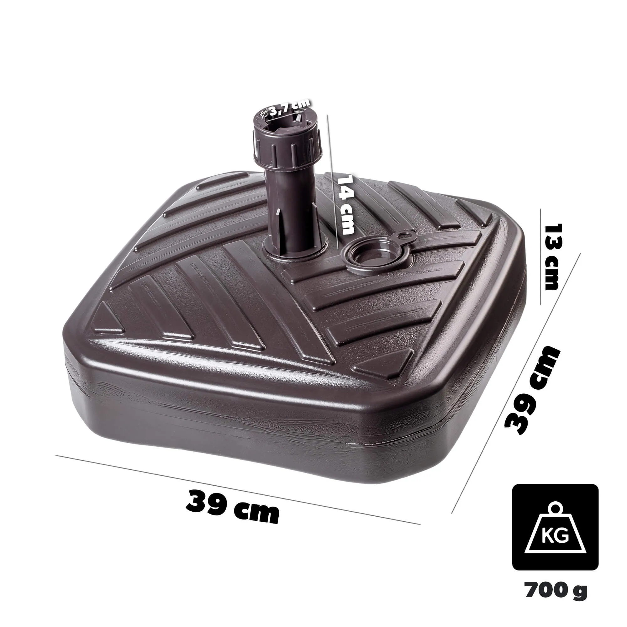 „Solero“ dryžuotas kvadratinis rudas sodo skėčio pagrindas