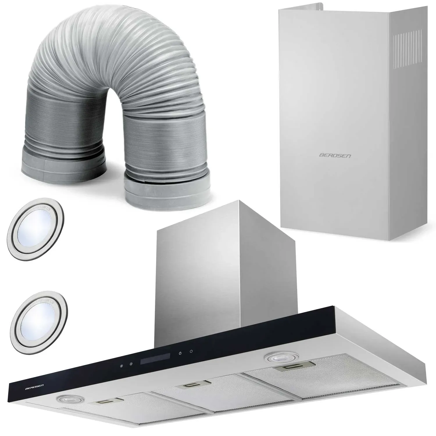 Berdsen BE-90S 90 cm nerūdijančio plieno virtuvės gartraukis - nuotrauka 1