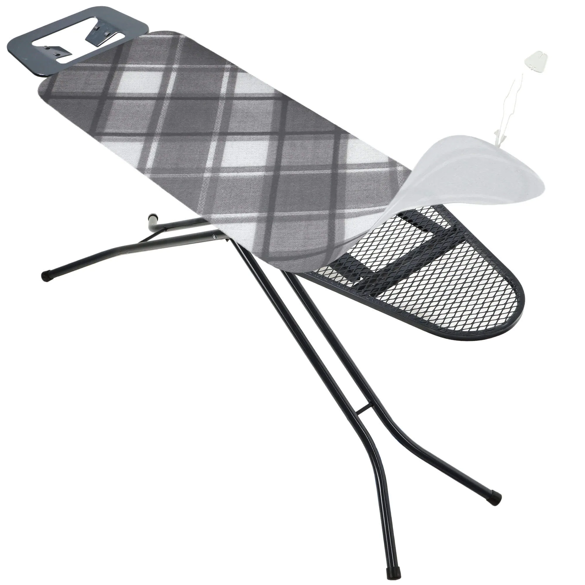 Cano lyginimo lentos užvalkalas, 138x48cm, tamprus pagrindas, pilkas, languotas