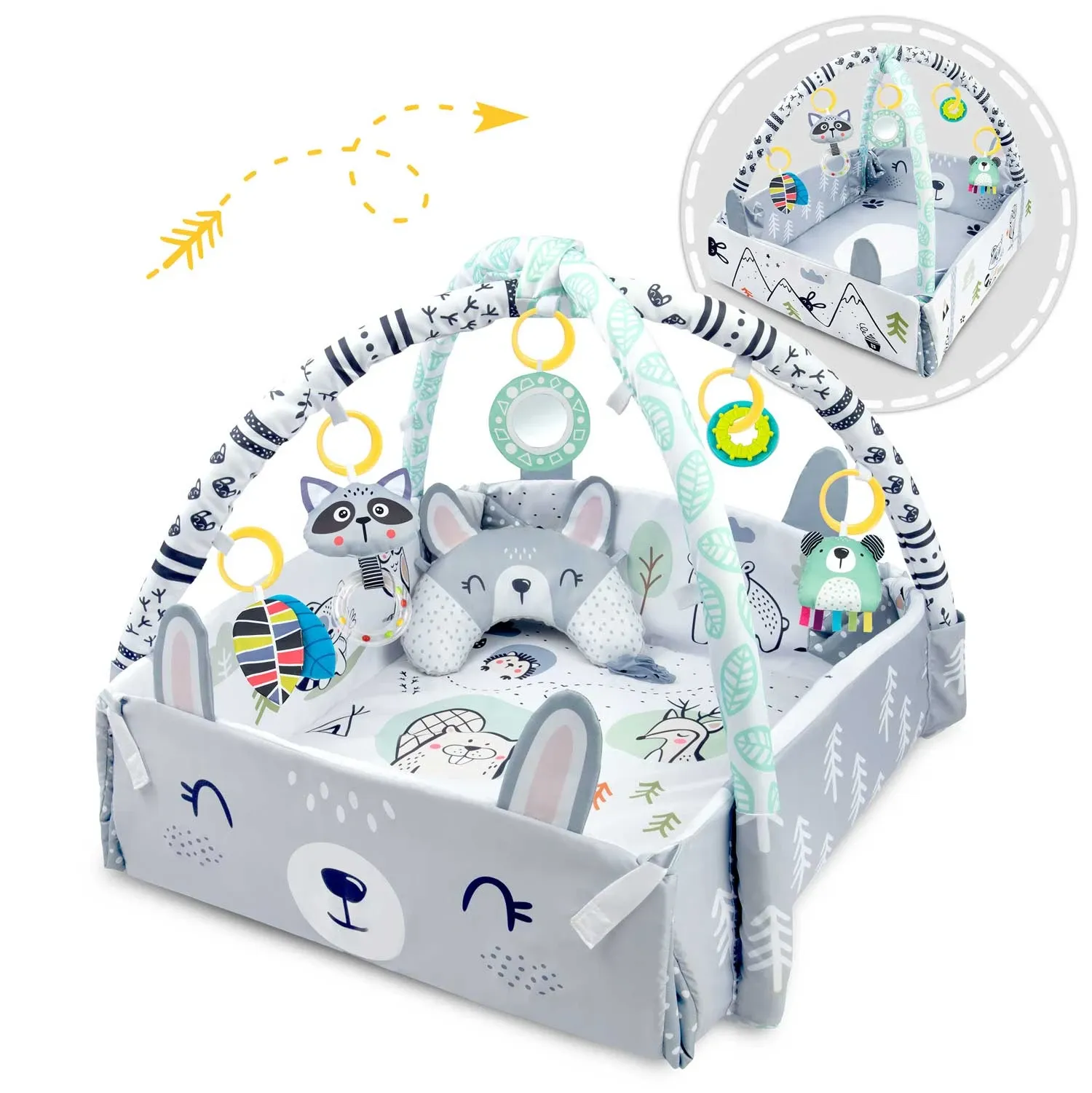Interaktyvus edukacinis kilimėlis 110 x 100 cm Ricokids Rabbit - nuotrauka 1