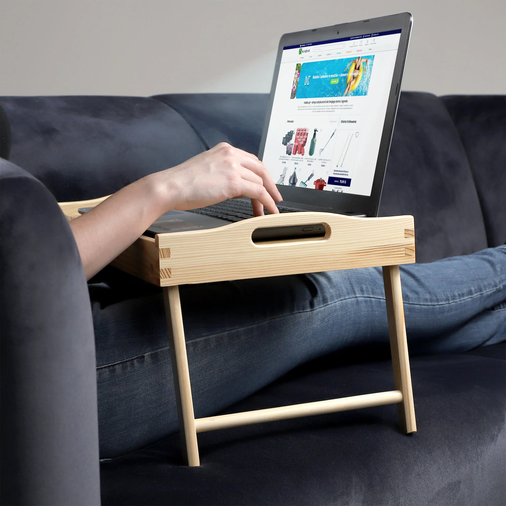 „Solia“ pusryčių stalas, nešiojamam kompiuteriui, 50 cm, bespalvis