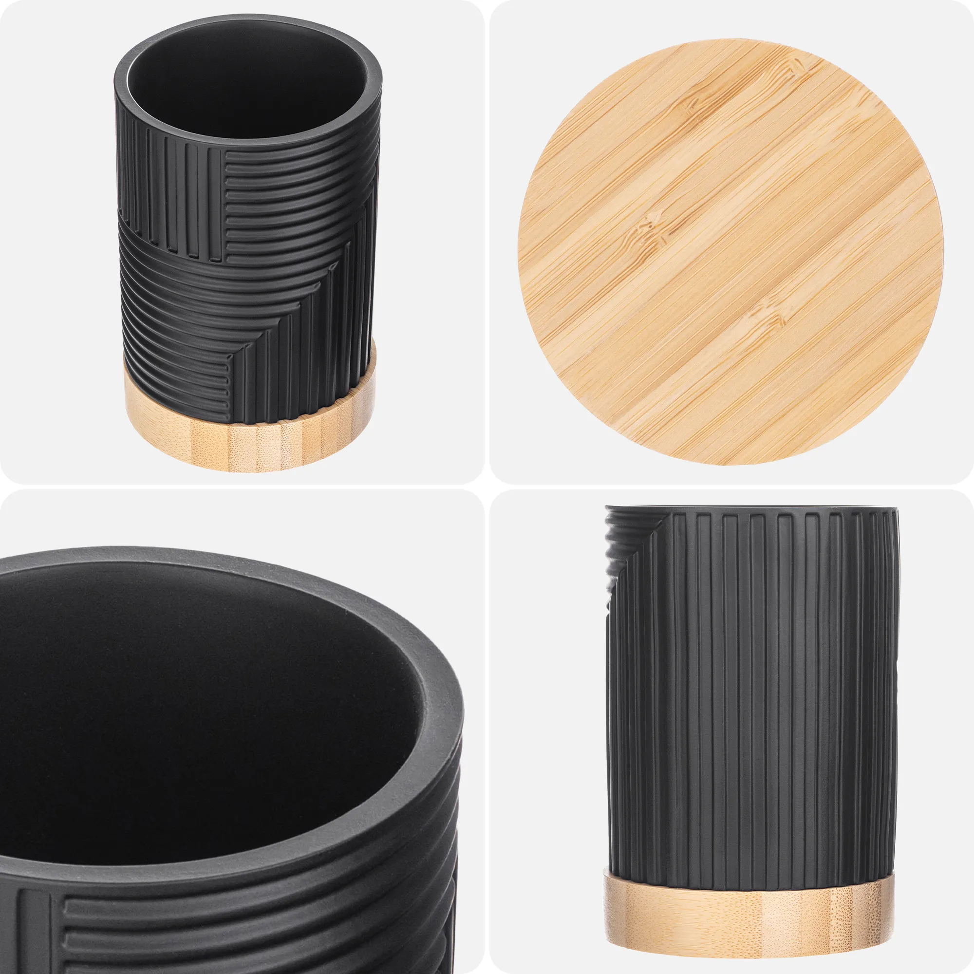 „Lunel“ apvalus vonios puodelis, juodas