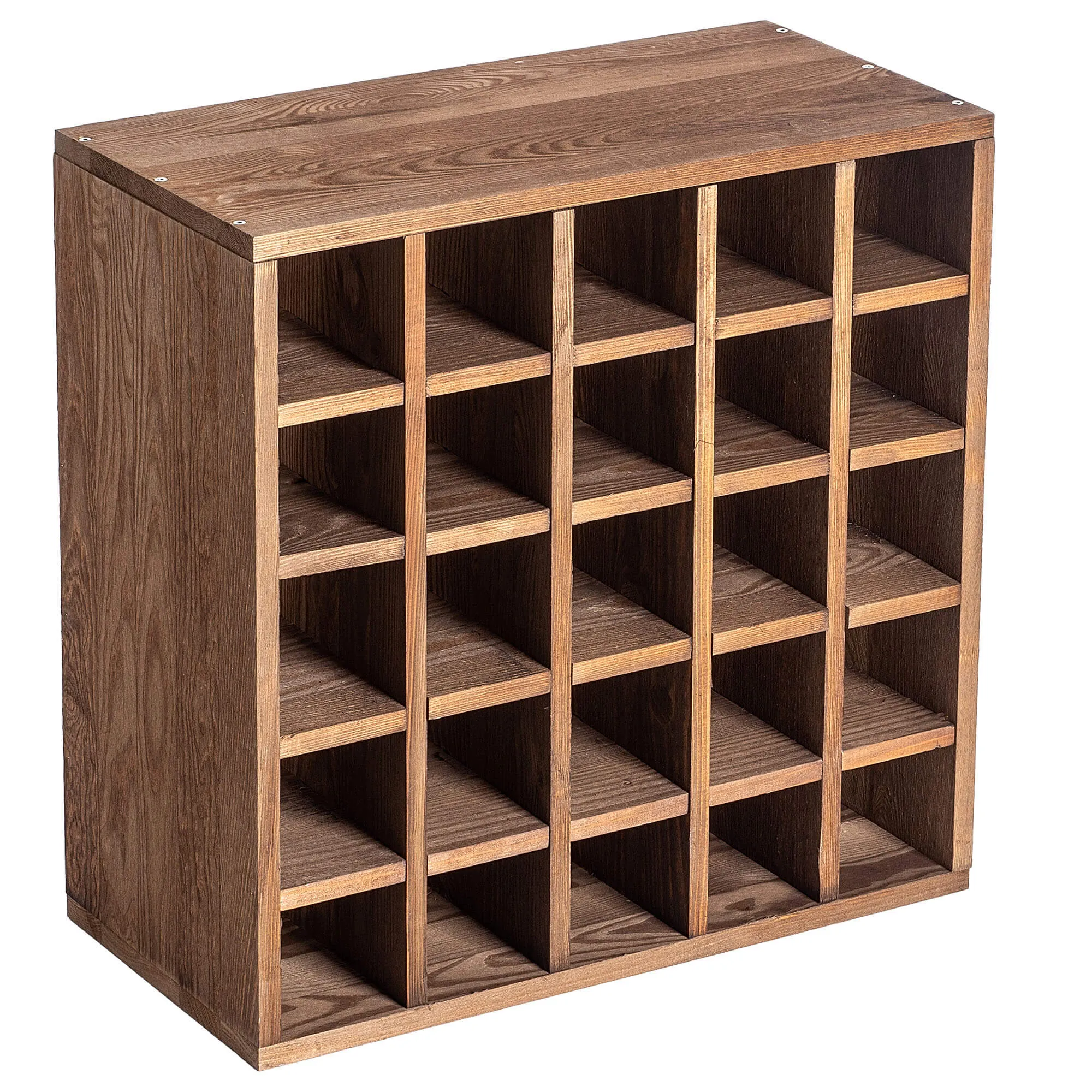 Loreo vyno lentynėlė, languota, medinė, tamsiai ruda