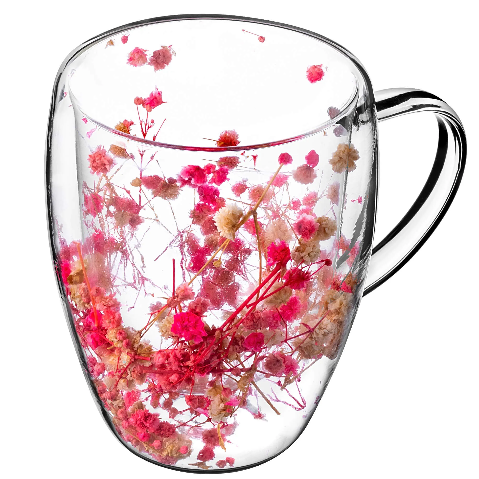 Terminis puodelis su gėlių motyvu „Riga“, 350 ml, rožinis, 1 vnt.