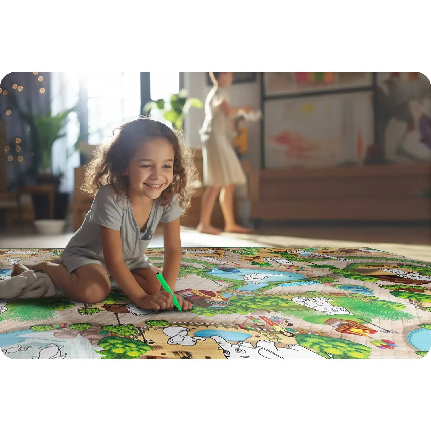 Ricokids RK-343 putplasčio kilimėlis spalvinimui, susuktas, 200 x 120 x 0,3 cm - nuotrauka 1