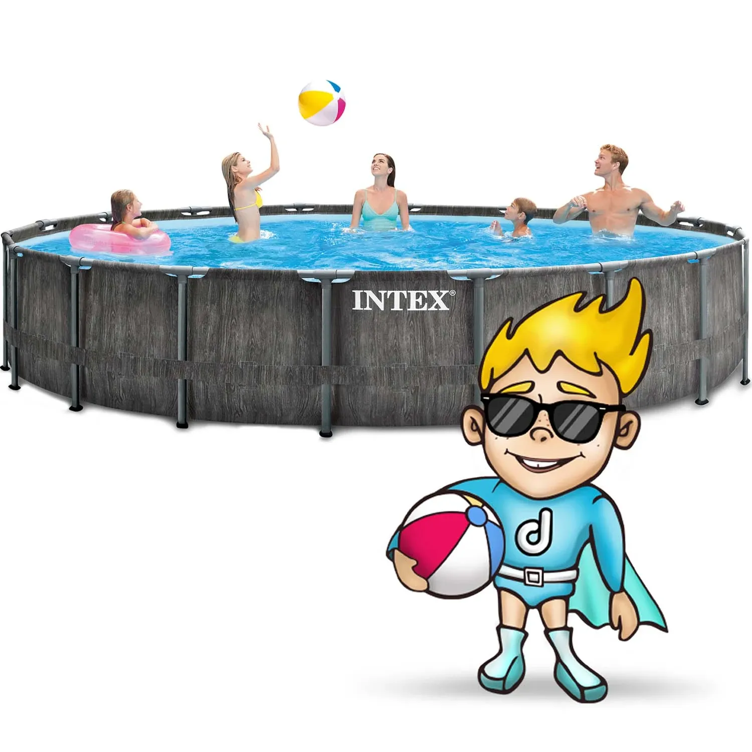 Karkasinis sodo baseinas 549 x 122 cm 21 viename INTEX 26744 + NEMOKAMAS paspirtukas - nuotrauka 1