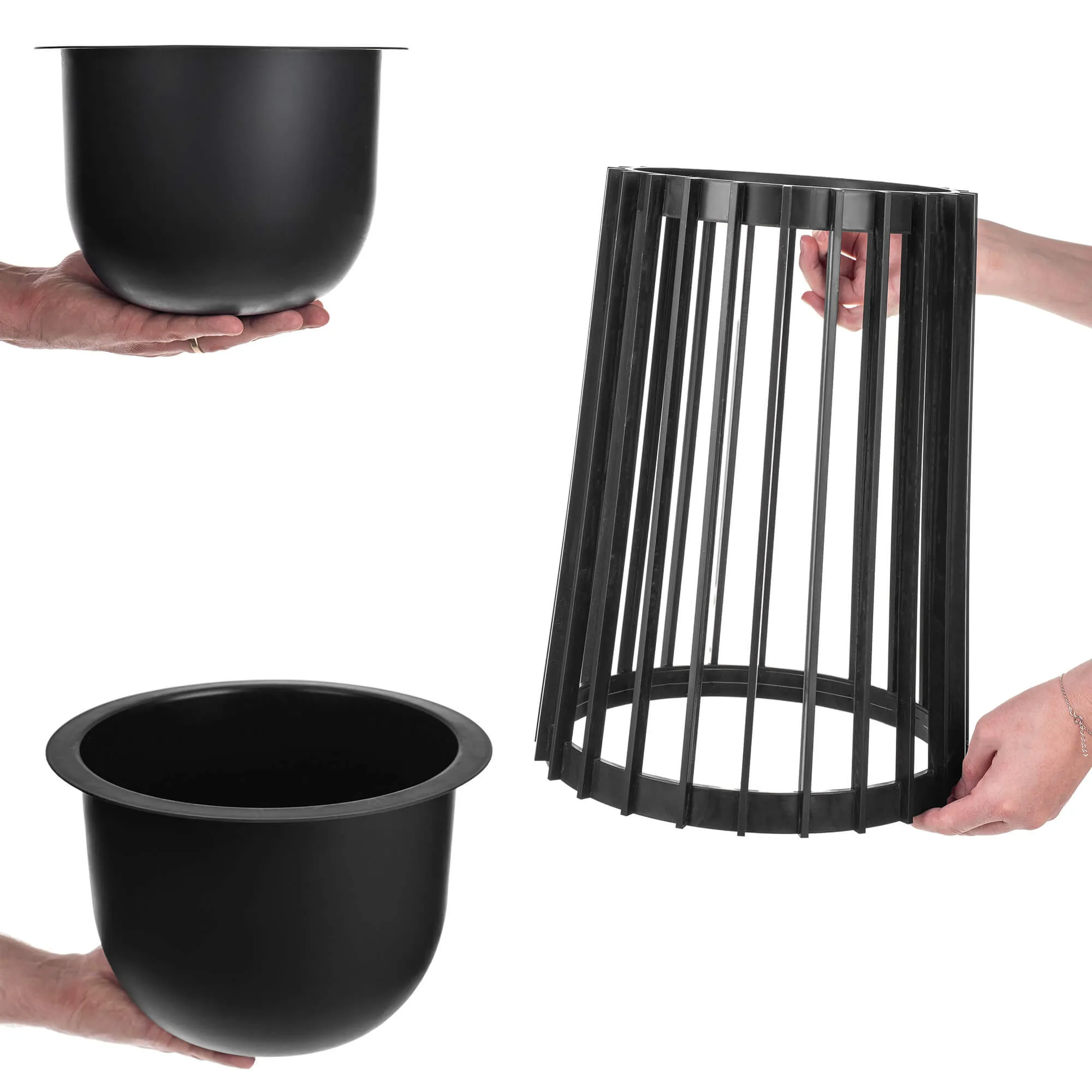 Aytre dvipusis augalų stovas 54 cm juodas + 2 įdėklai