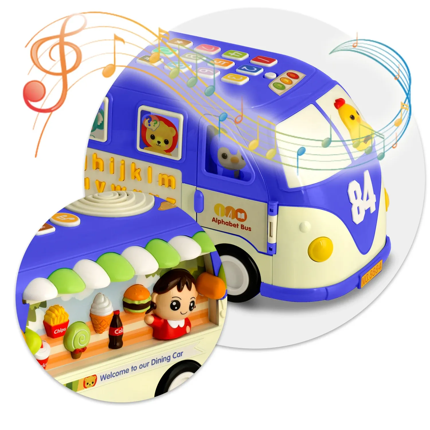 Edukacinis žaislas RK-741 Ricokids autobusas mėlynas - nuotrauka 1