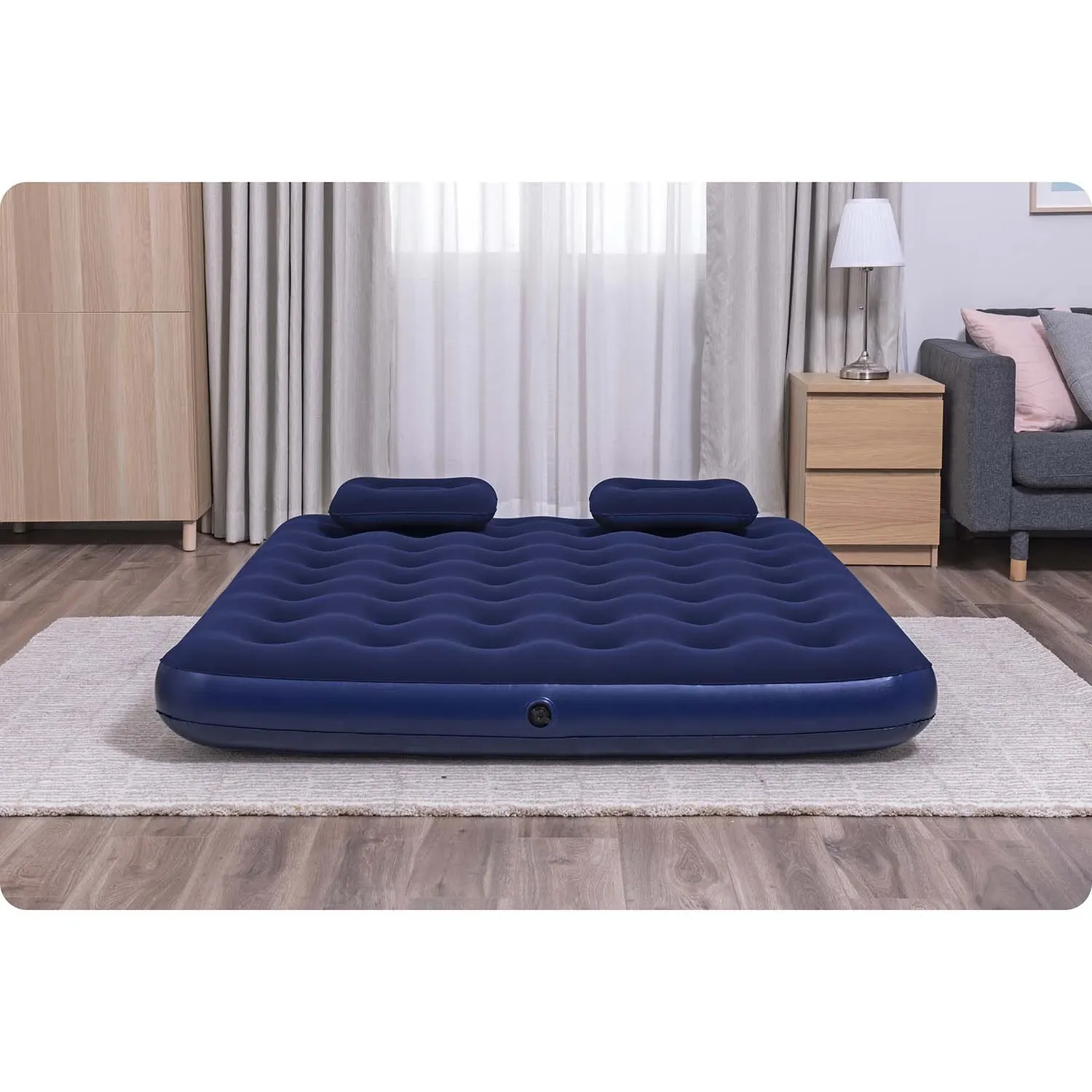 Pripučiamas čiužinys 203x152x22 cm su stūmokliniu siurbliu Bestway 67374 - nuotrauka 1