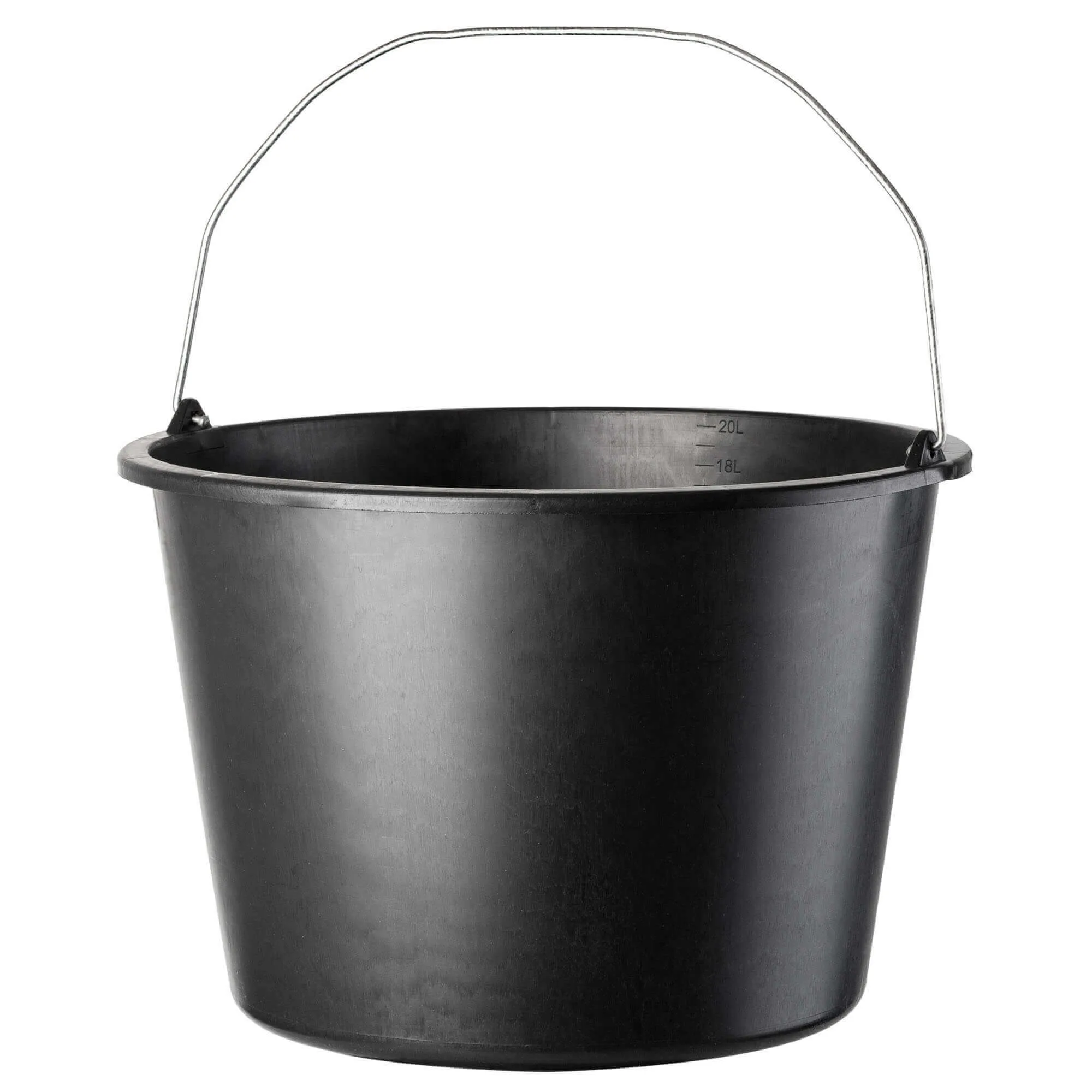 Bado statybiniai kibirai 20L, juodi, 6 vnt.