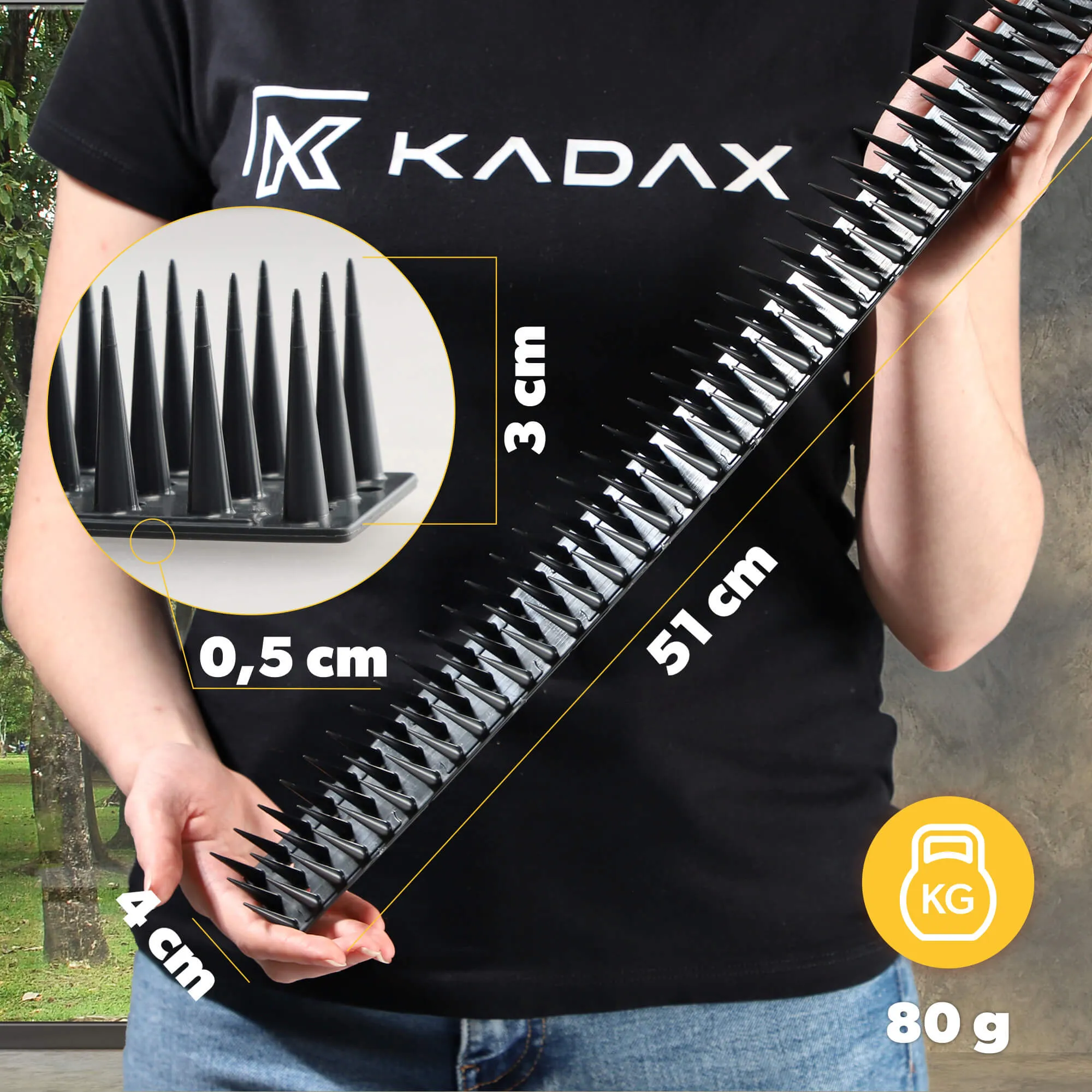 „Arcas“ plastikiniai paukščių apsaugos smaigai, antracito spalvos, 24 vnt.