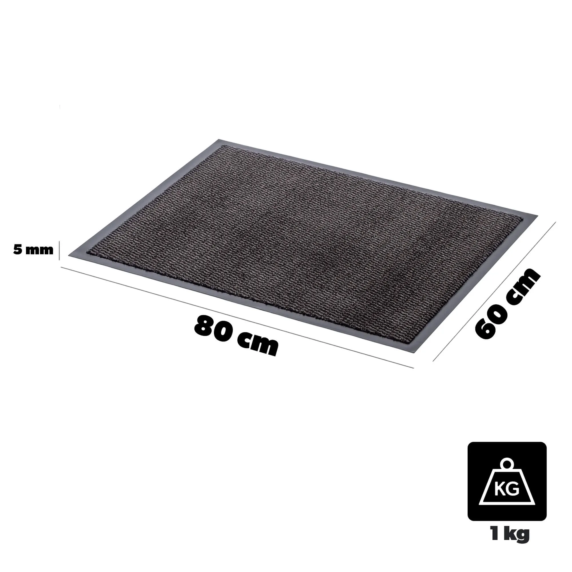 Carnate kilimėlis durims 60×80 cm, antracito spalvos