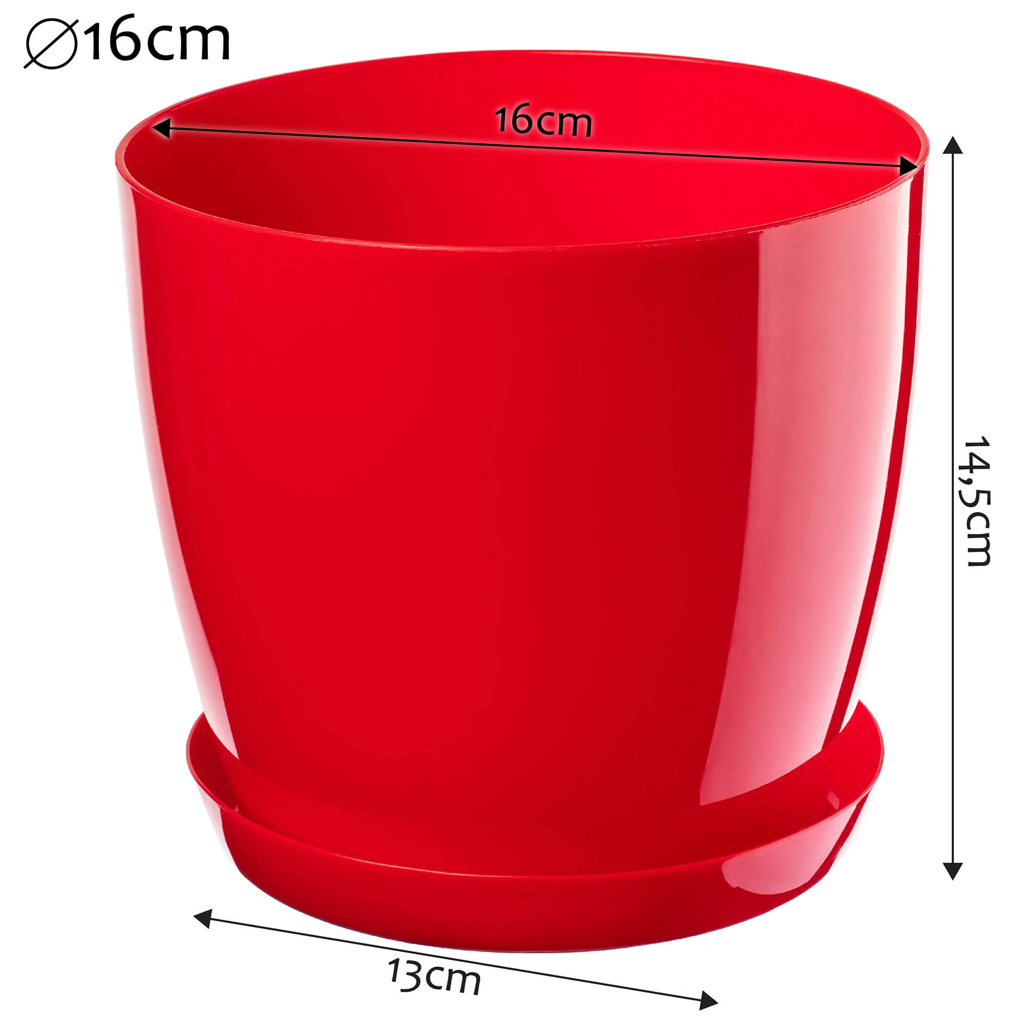 Gėlių vazonas su lėkštute 16 cm