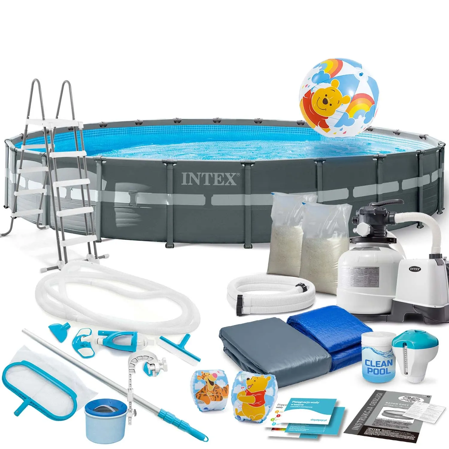 Karkasinis sodo baseinas 732 x 132 cm 20 viename INTEX 26340 + NEMOKAMAS paspirtukas - nuotrauka 1