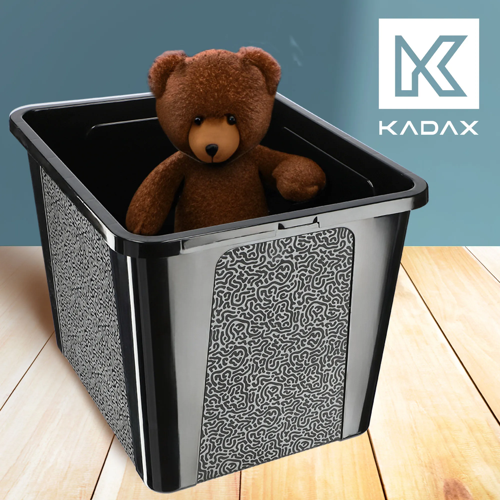 Dozza 30 l juodas sandėliavimo konteineris su dangčiu