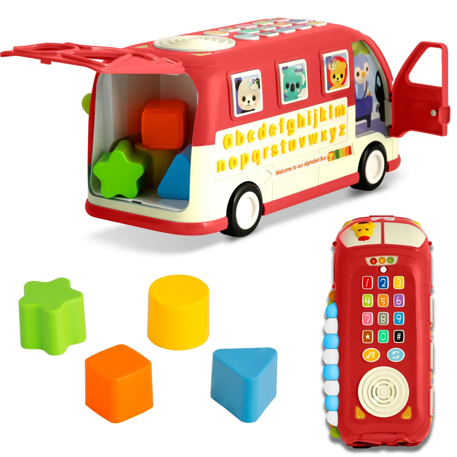 Edukacinis žaislas RK-741 Ricokids autobusas raudonas - nuotrauka 1