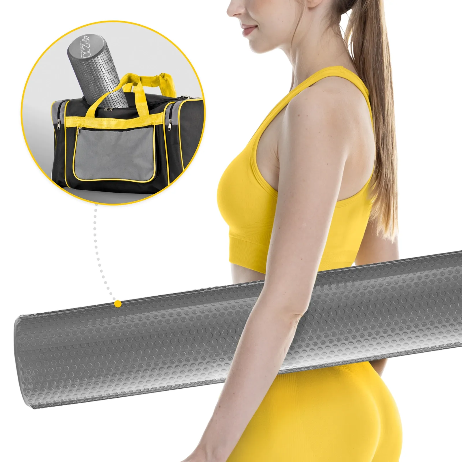 Masažinis volelis su gumbeliais CARE+ 90 cm pilkas