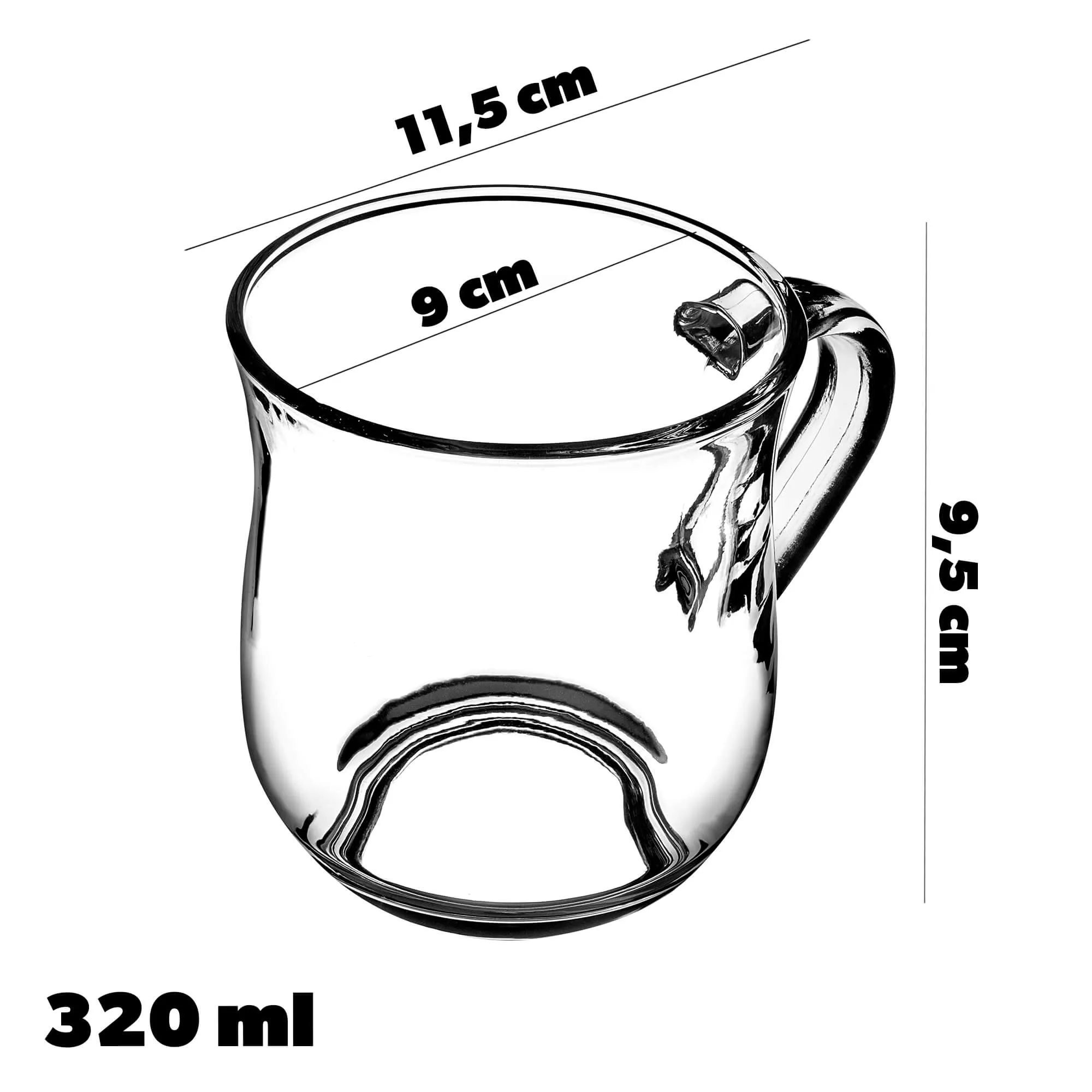 Giba arbatos ir karštų gėrimų puodeliai, 320 ml, 4 vnt.