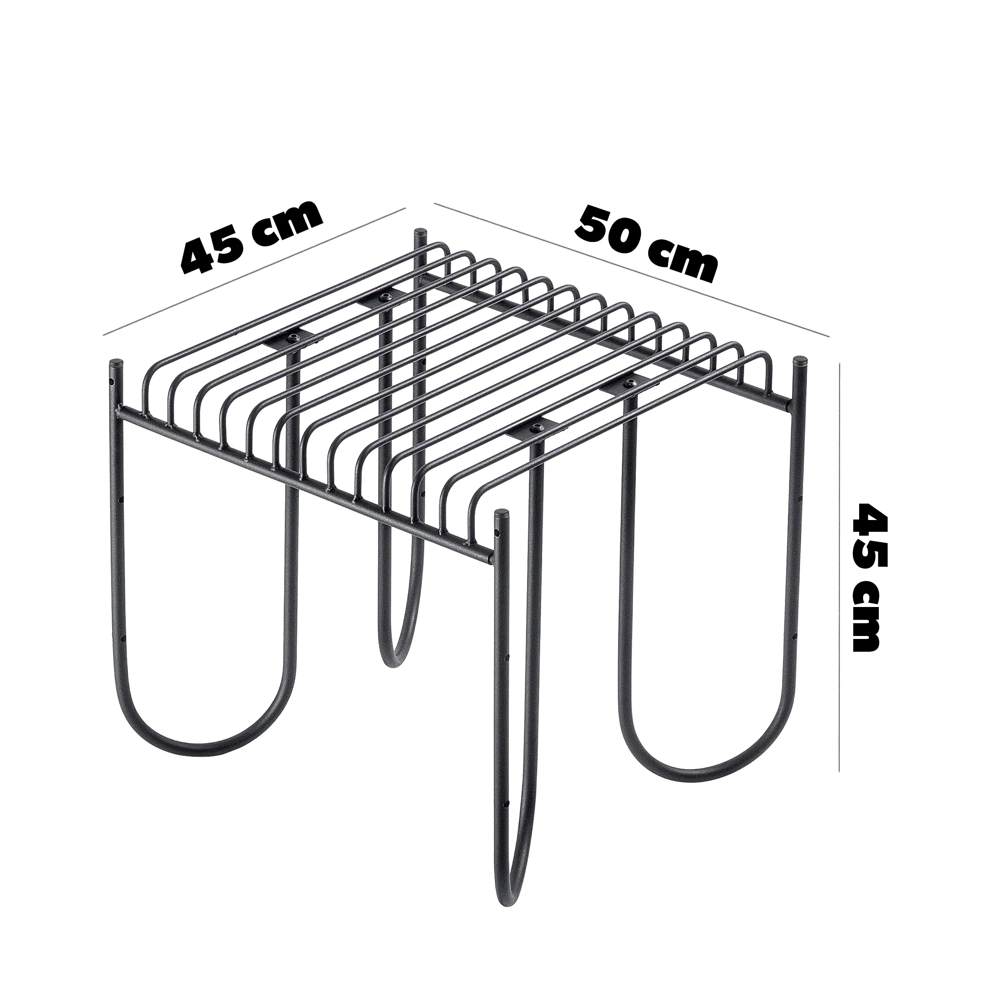 Ruste sodo suolas 50 x 45 cm, juodas