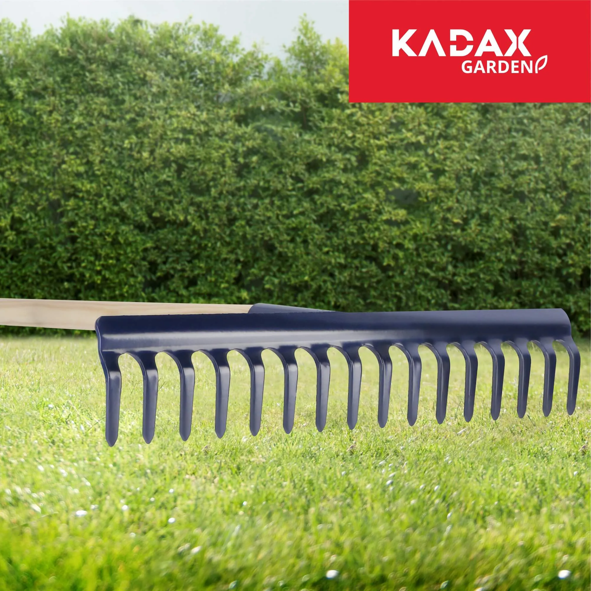 Vinci metalinis grėblys 48 x 155 cm, mėlynas, 16 dantų