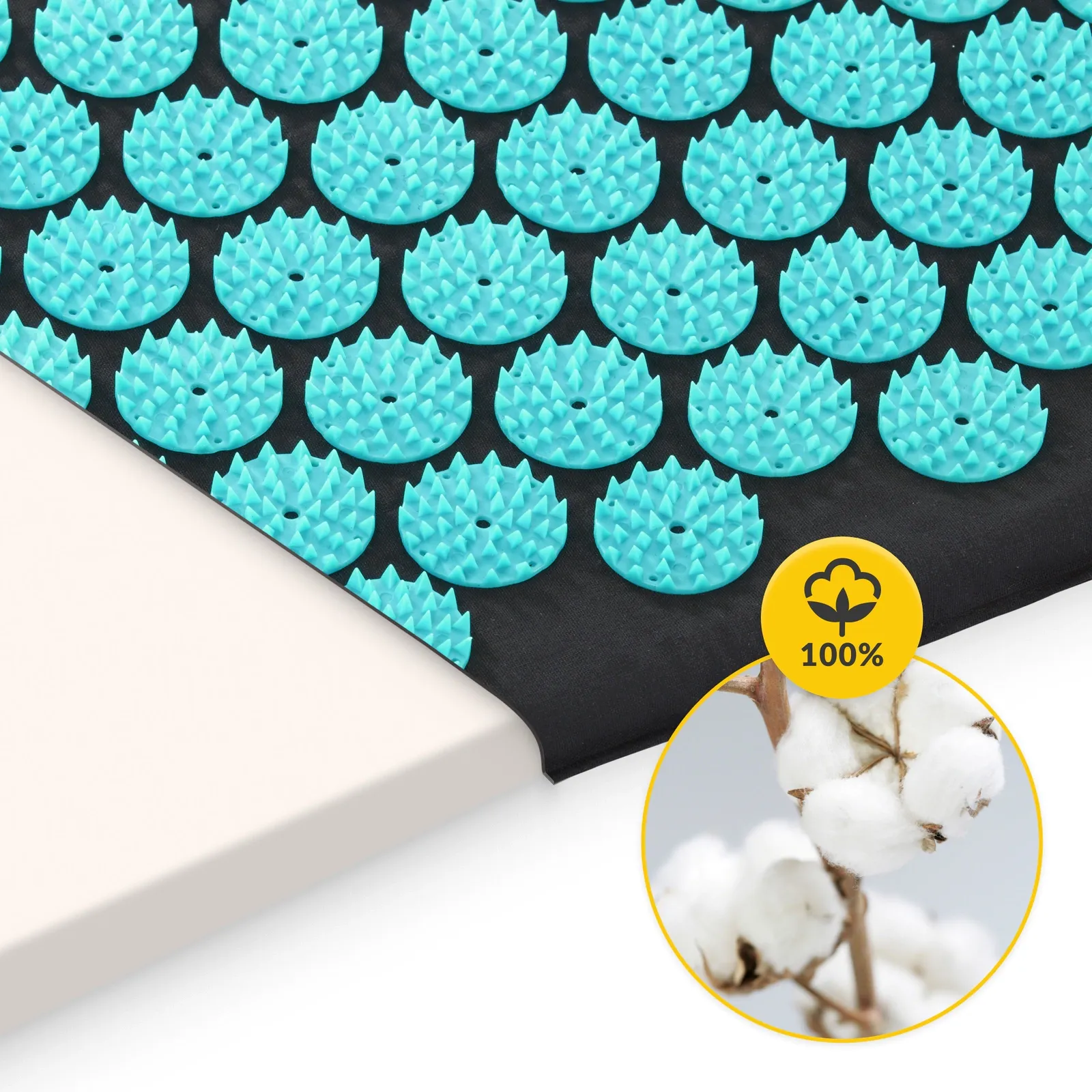 Klasikinis mėlynas akupresūros kilimėlis su pagalvėle