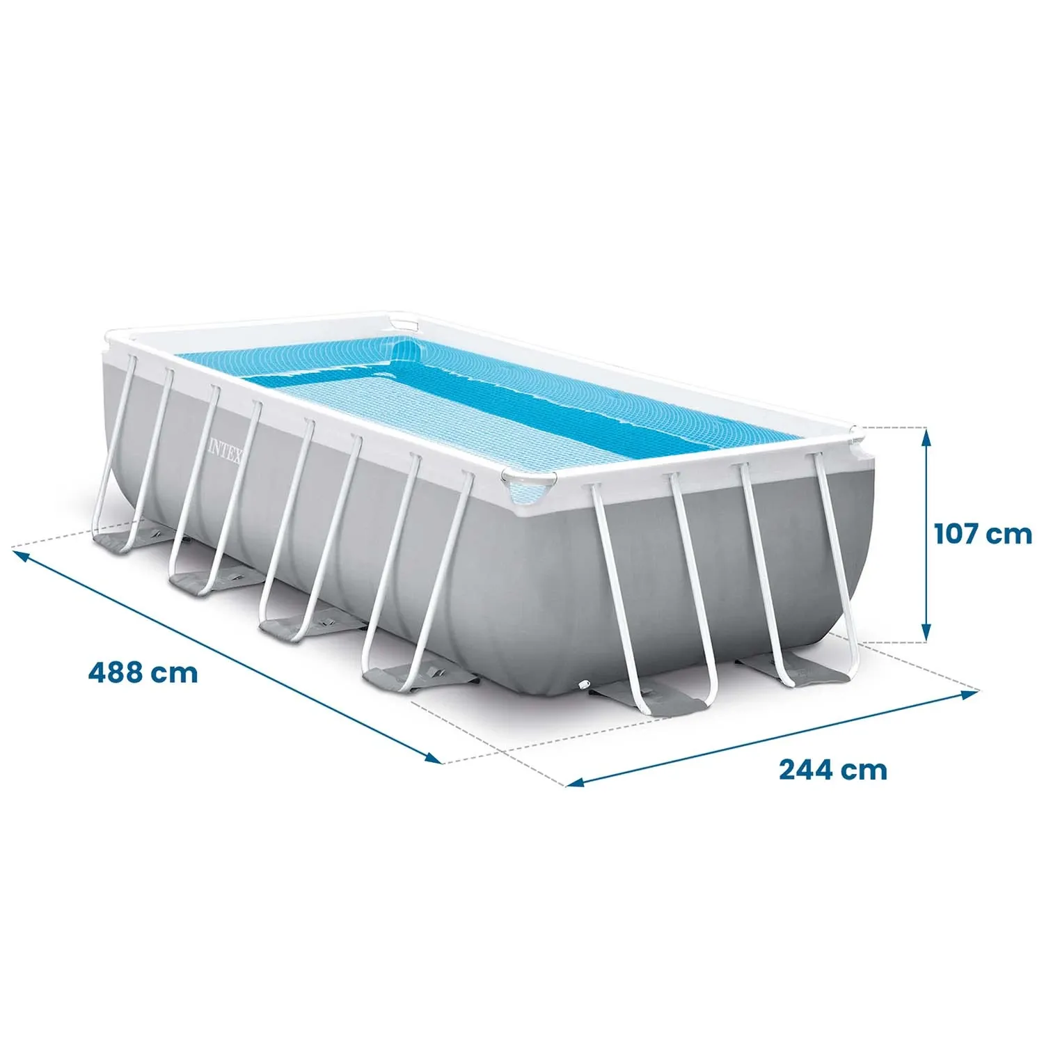 Karkasinis sodo baseinas 488 x 244 x 107 cm 21 viename INTEX 26792 + burbulų aparatas NEMOKAMAI - nuotrauka 1