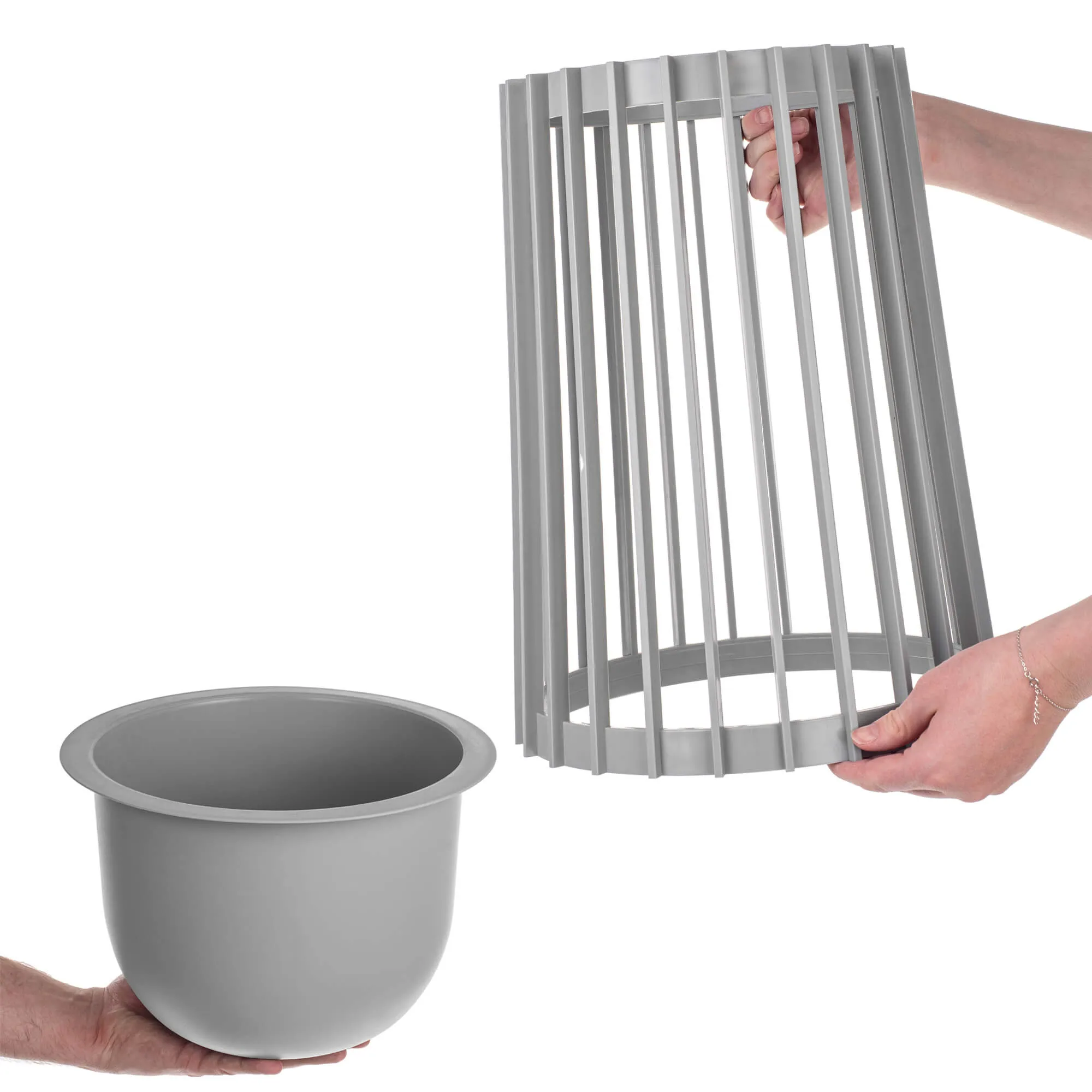 Aytre dvipusis augalų stovas 54 cm platinos spalvos + įdėklas