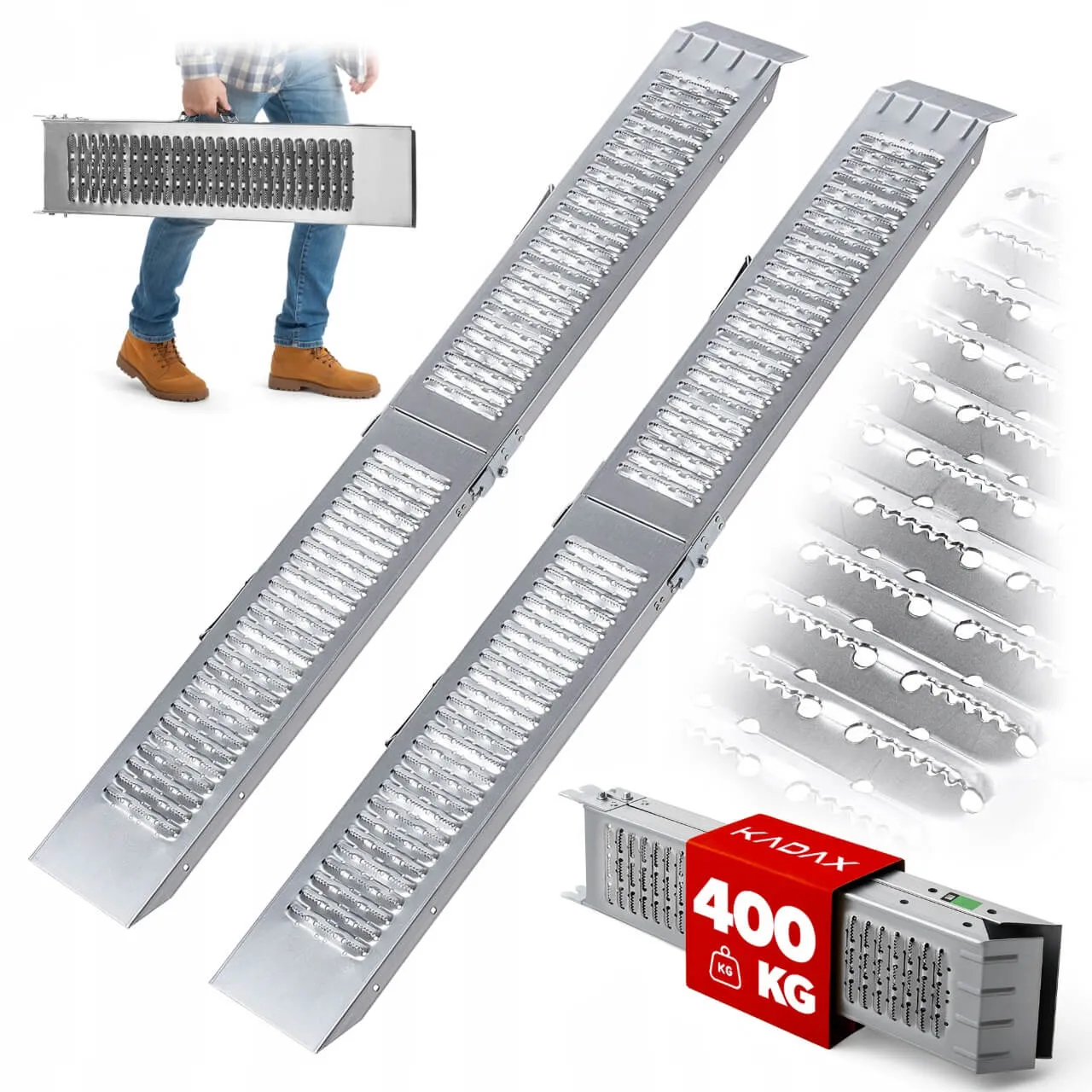 „Tuen“ sulankstoma įvažiavimo rampa, 188 x 23 cm, plieninė, 2 vnt.