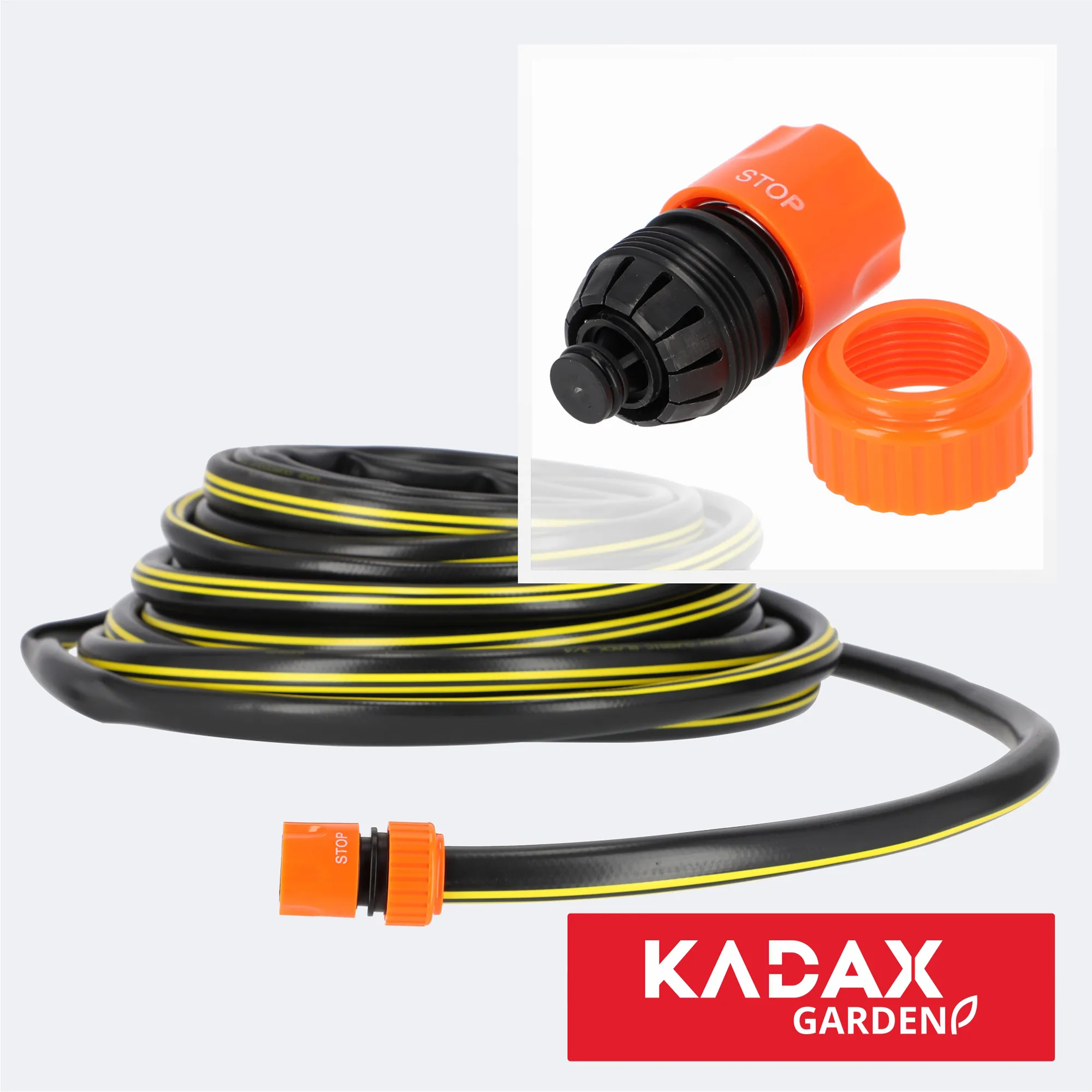 3/4 colio greito prijungimo žarnos jungtis, oranžinė