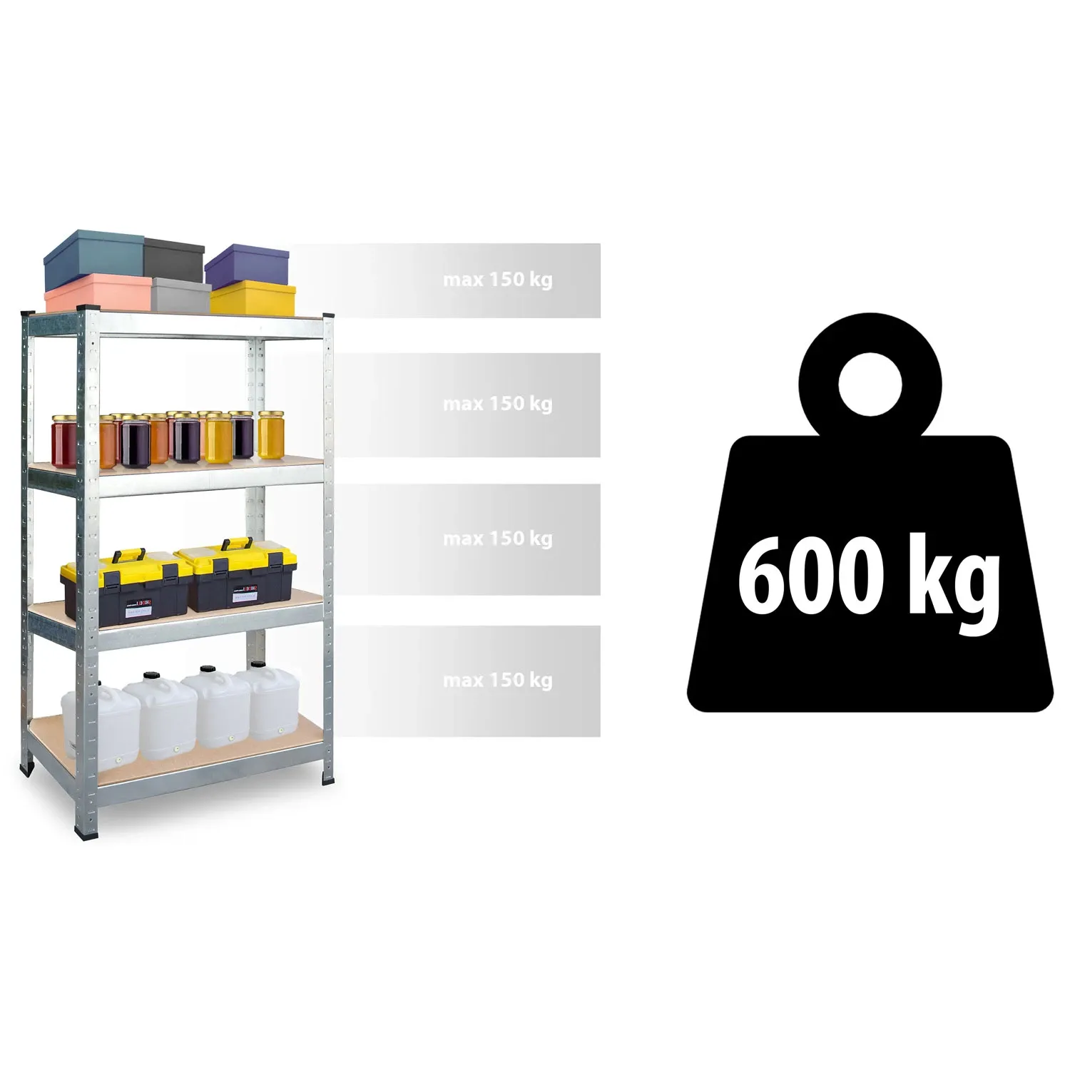 Metalinių daiktų laikymo lentynų komplektas (2 vnt.), 180 x 90 x 40 cm, Plonos PL-702 - nuotrauka 1