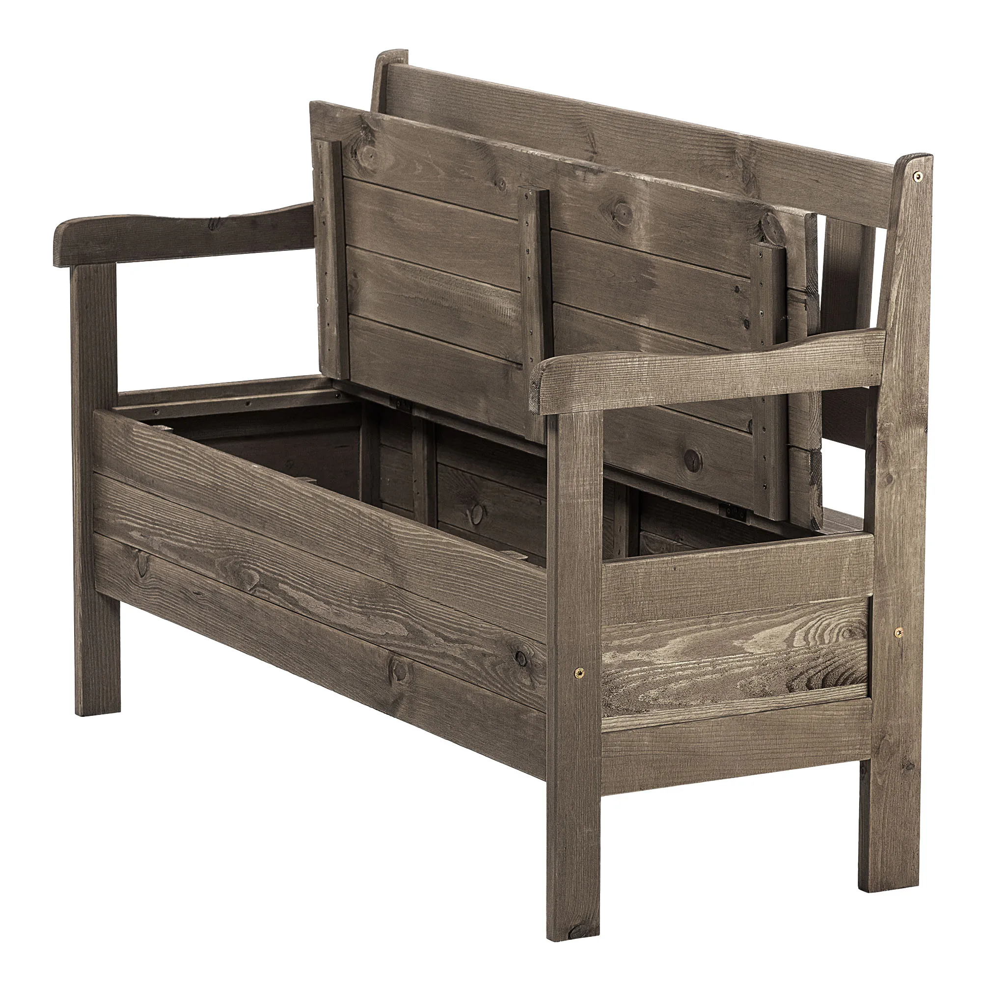 Gravet rudas sodo suolas su skrynia