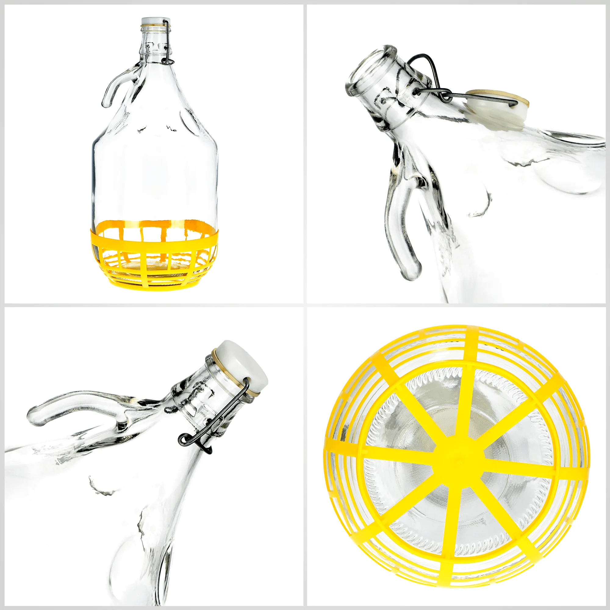 Vyno buteliai su mechaniniu kamščiu 5L 3 vnt.