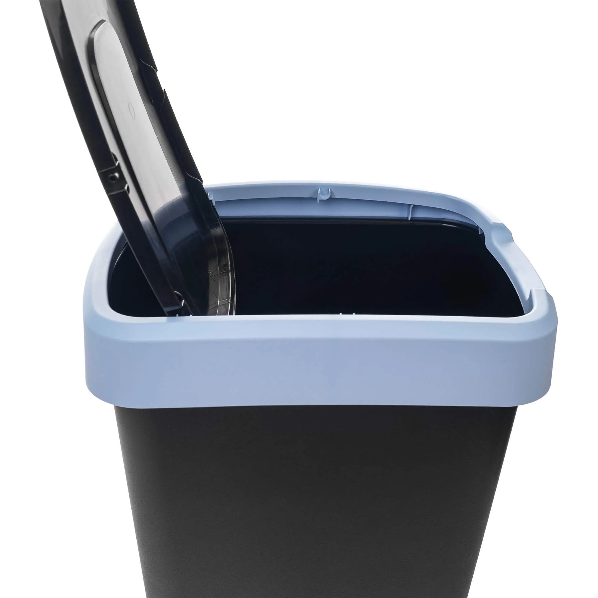 Morin 25 l šiukšliadėžė su besisukančiu dangčiu, juodos ir mėlynos spalvos