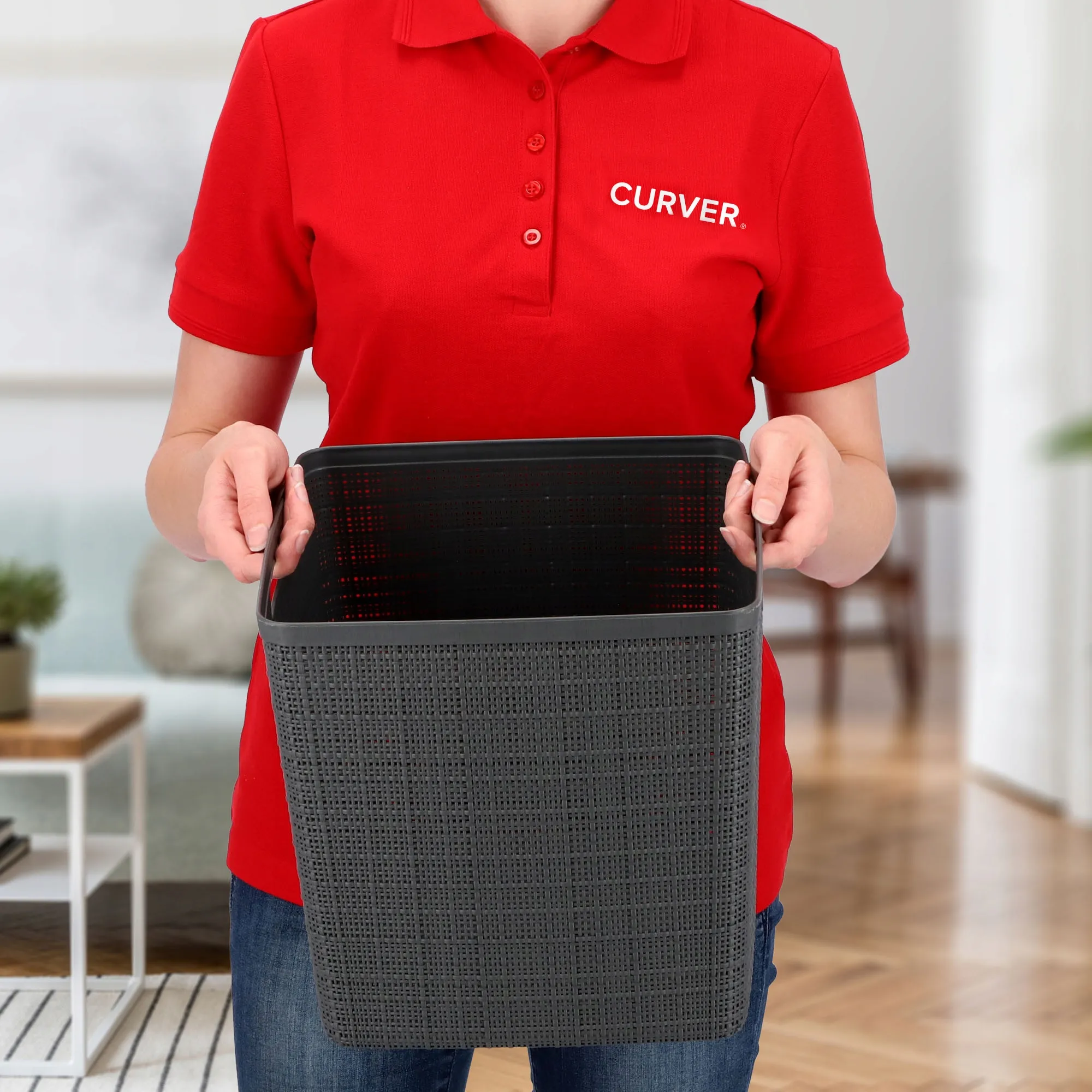 „Curver Jute“ 17 l kvadratinis krepšys, antracito spalvos