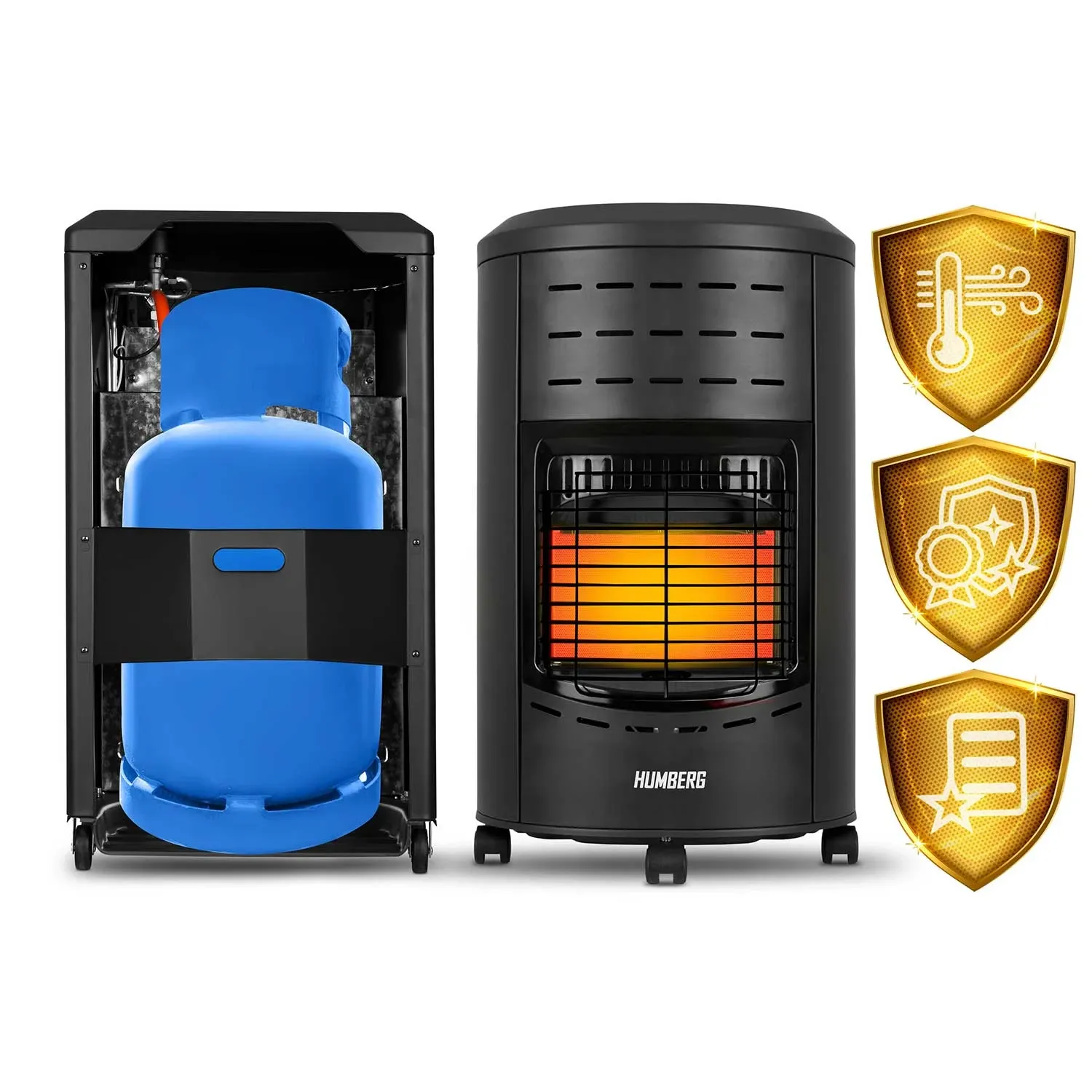 HM-901 Humberg dujinis šildytuvas, juoda - nuotrauka 1