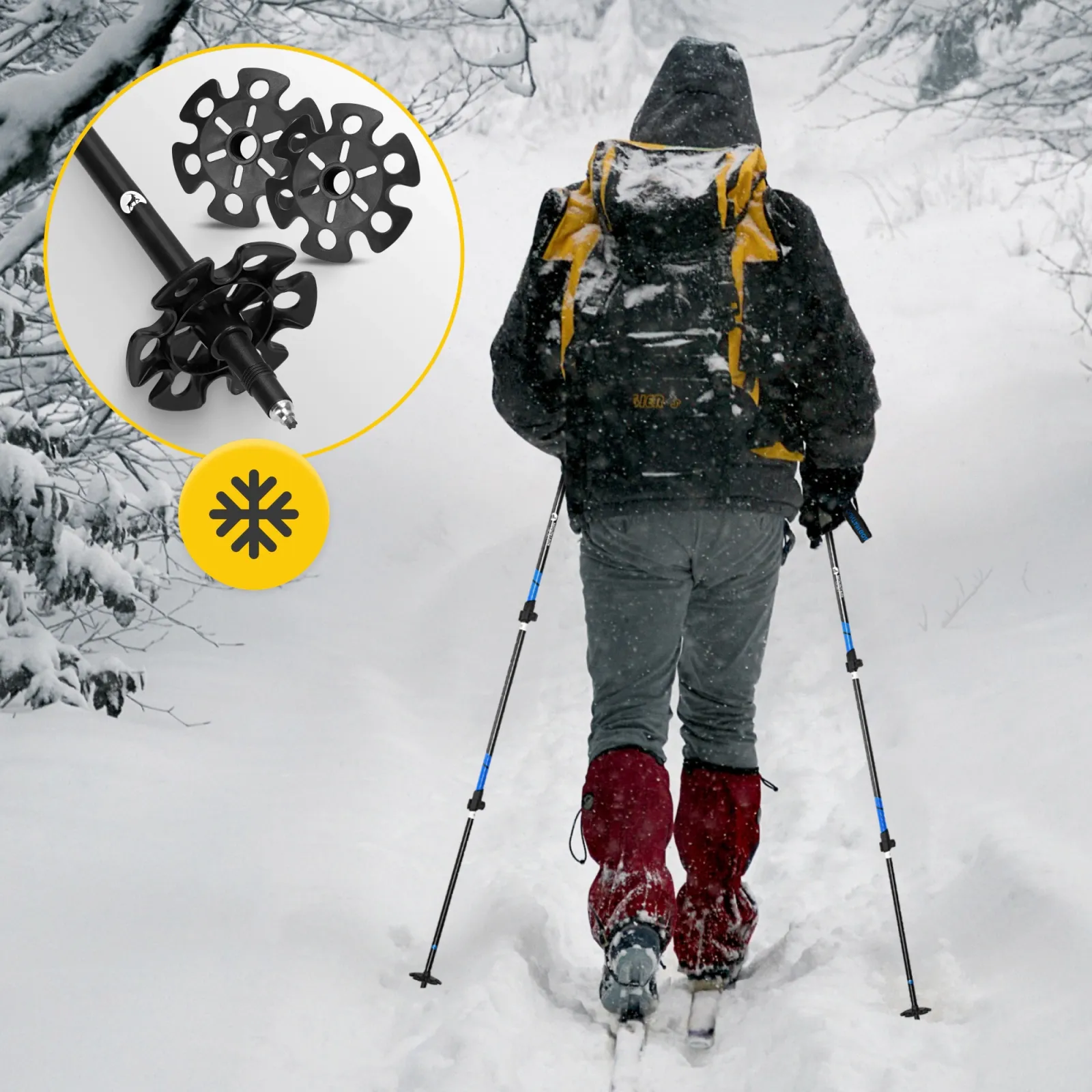PEAK+ mėlynos šiaurietiško ėjimo lazdos