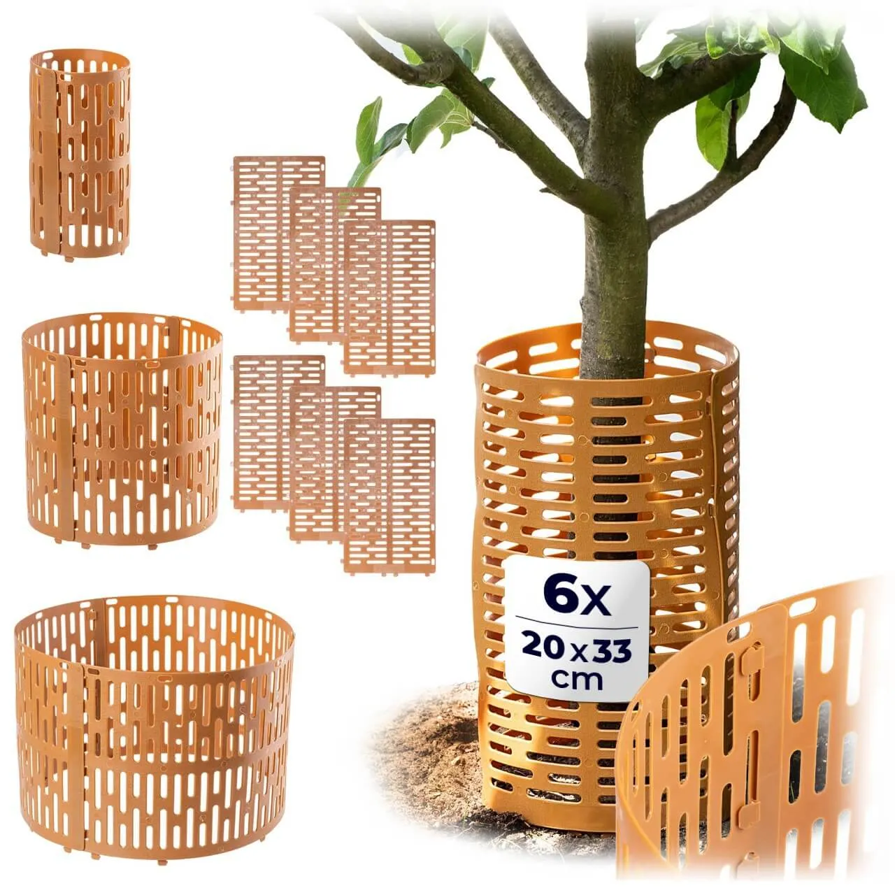 Ydes medžio kamieno uždangalai 20 x 33 cm rudi 6 vnt.